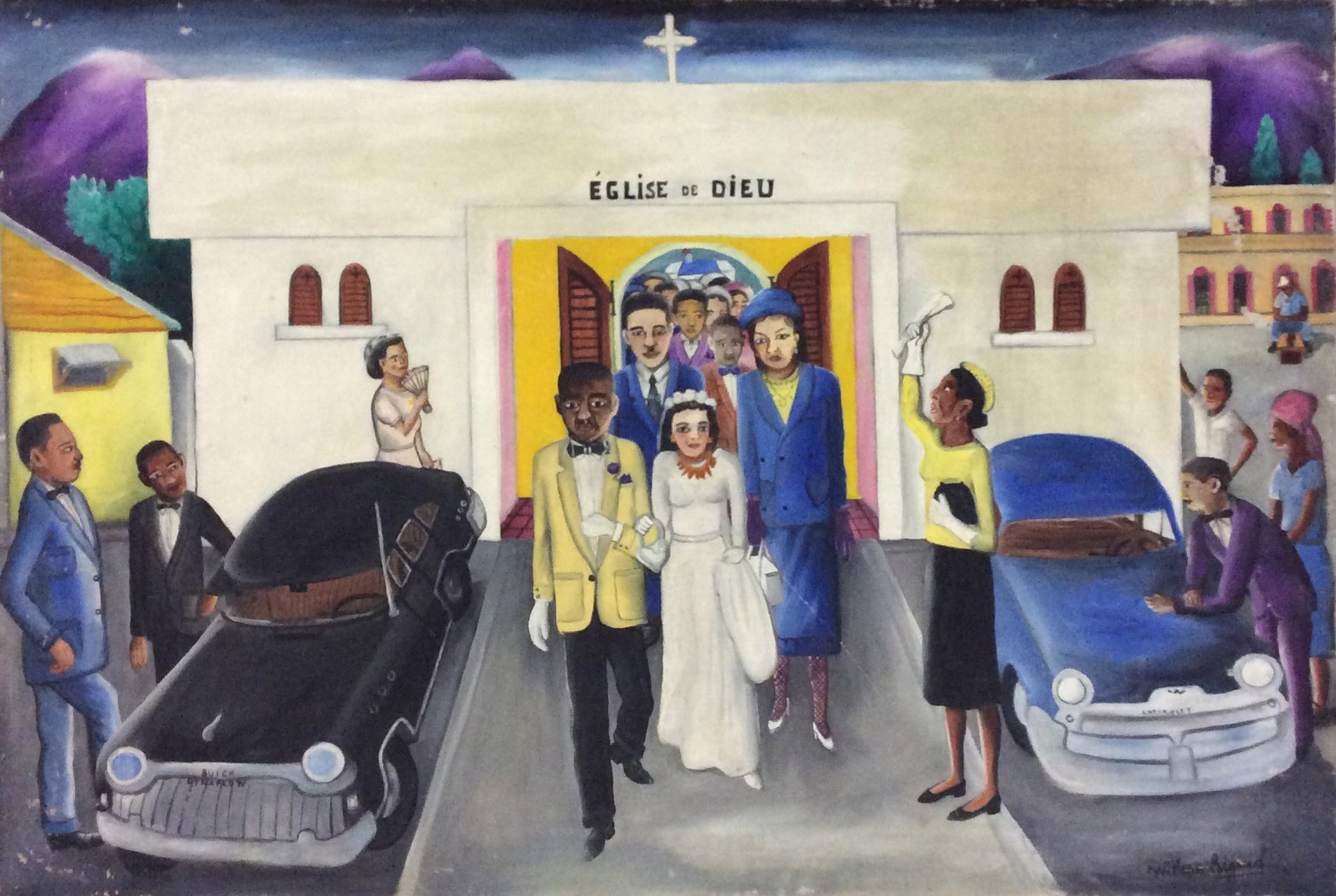 Marriage a l'Eglise de Dieu#2-2-95MFN by Wilson Bigaud (Haitian, 1931-2010)