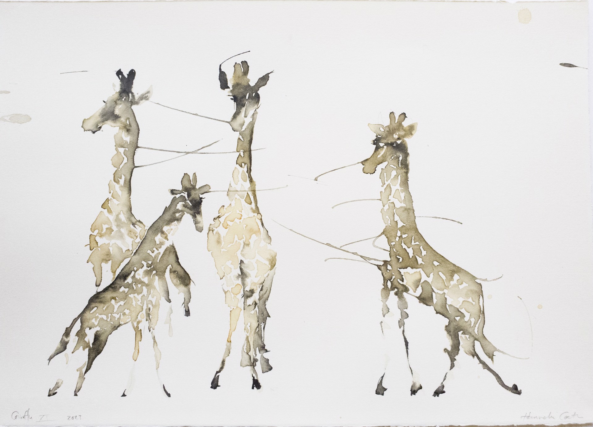 Eco Queer Creature Series : Giraffes Necking XI by Hannelie Coetzee