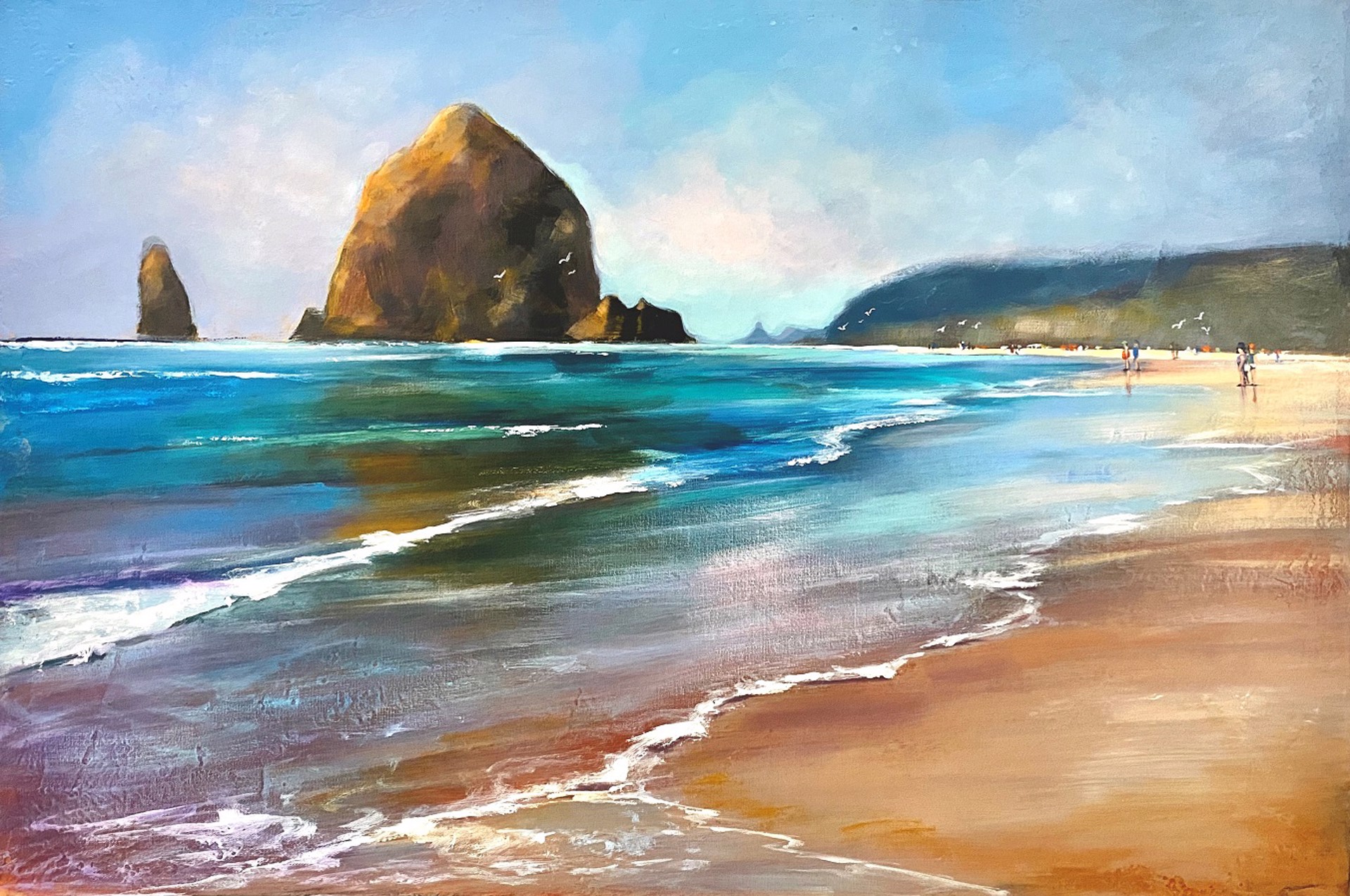 Haystack and Beach by Linda Wilder