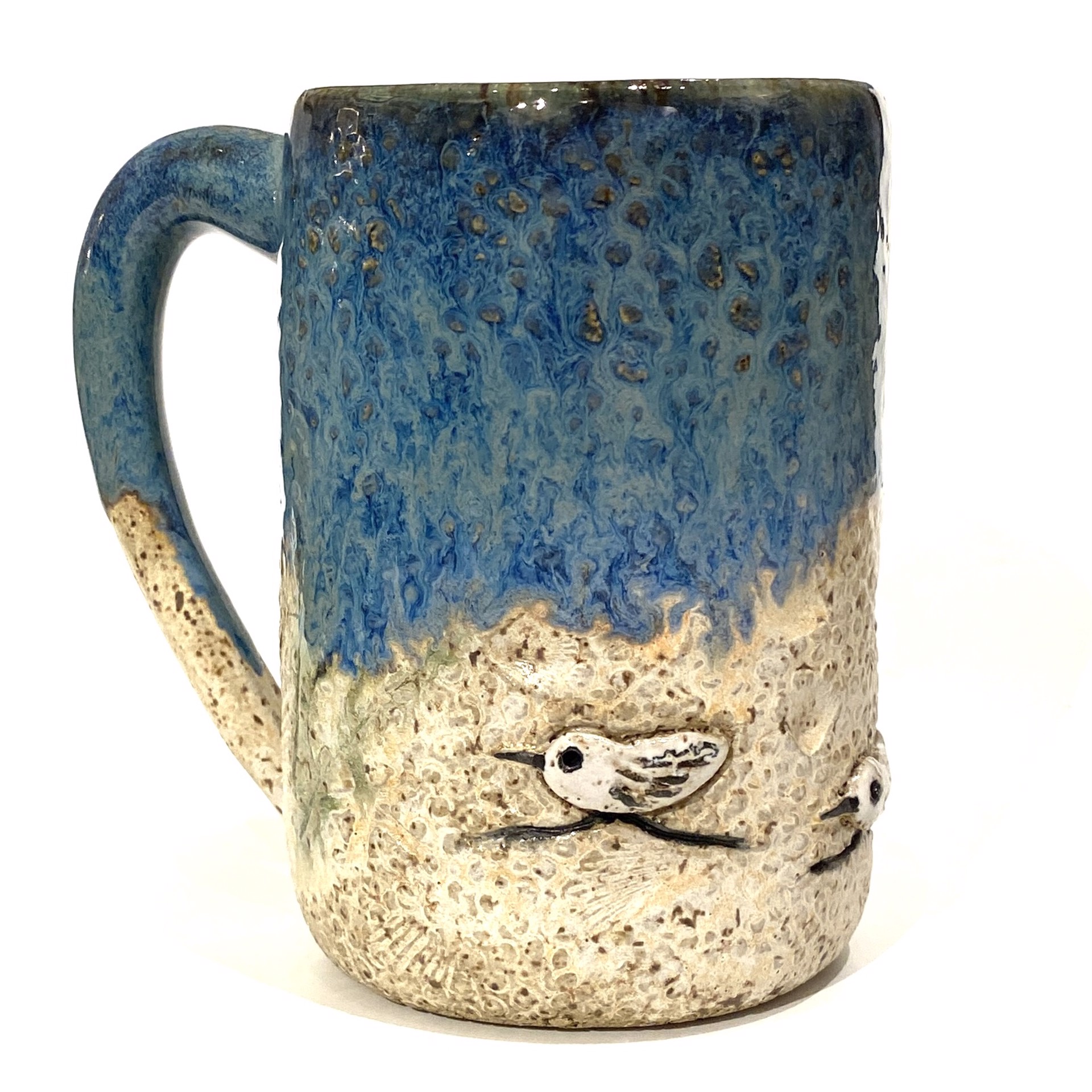 Sandpiper Mug (Blue Glaze) by Jim & Steffi Logan