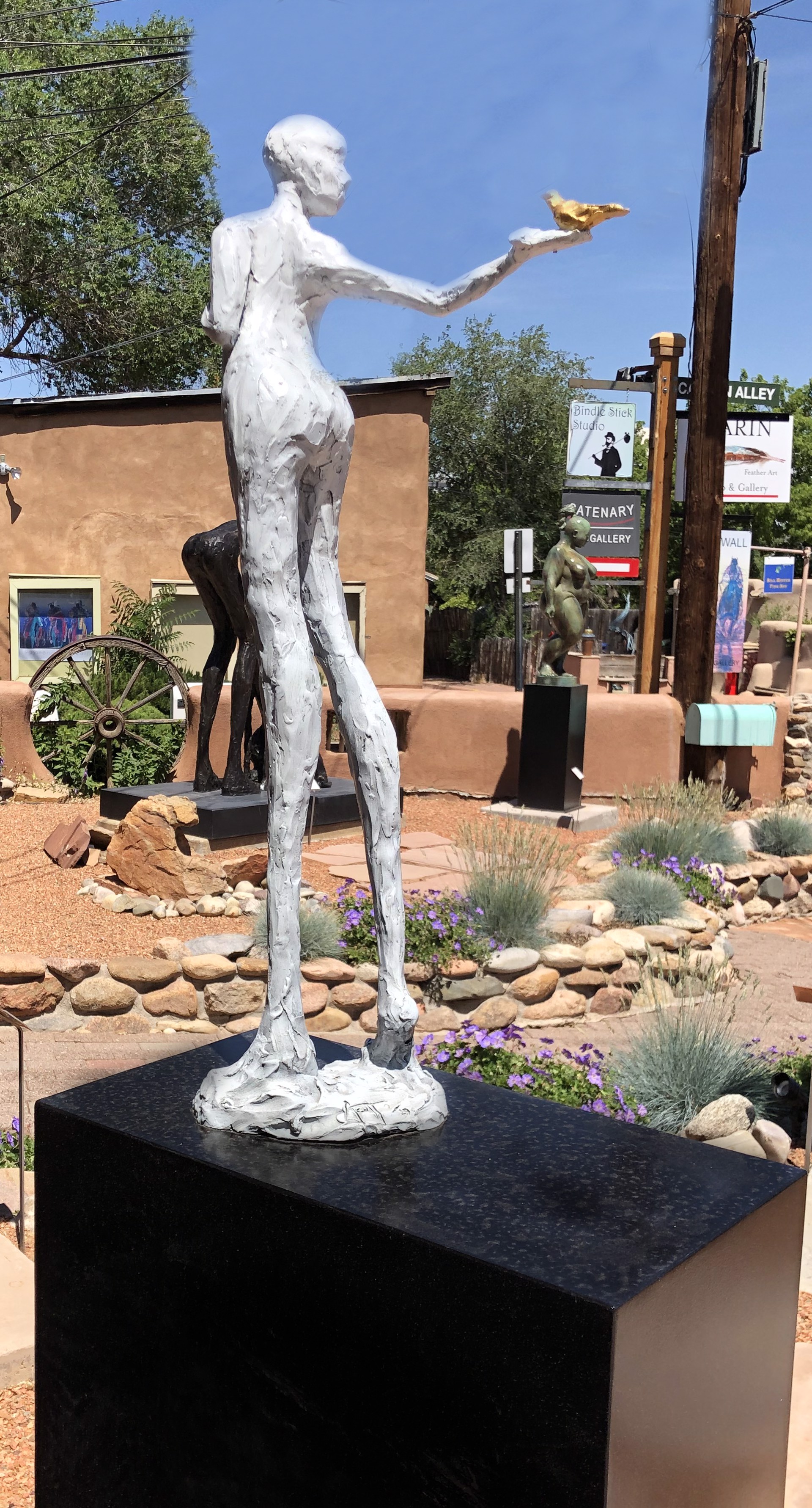 Welcoming Hope (69" tall with pedestal) by Lorri Acott