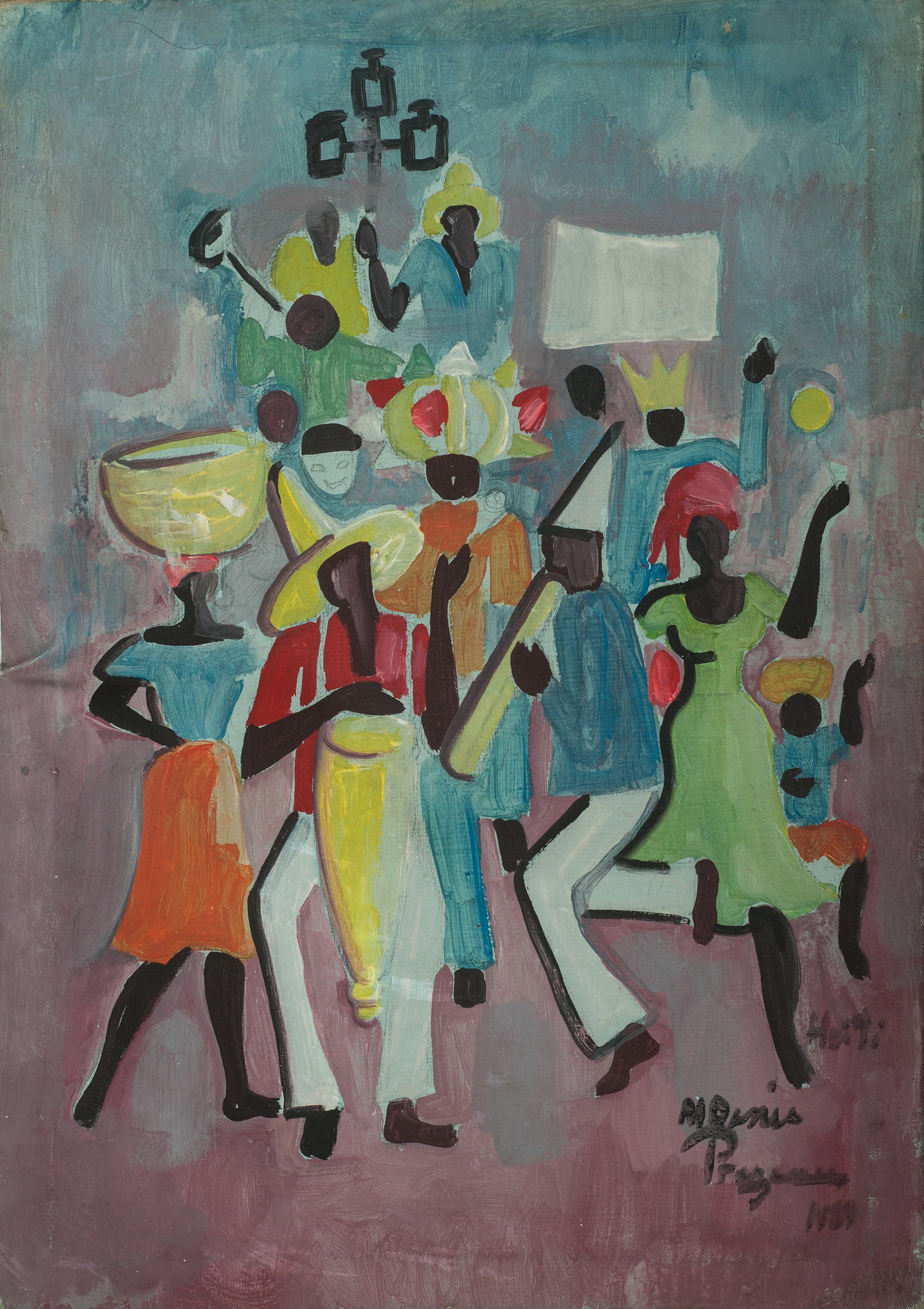 Street Carnival #8-3-96GSN by Micheline Prezeau (Haitian,b.1943)