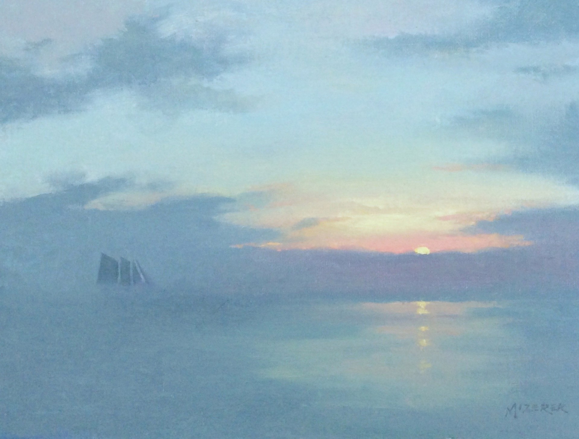 Sailing Through the Mist by Leonard Mizerek
