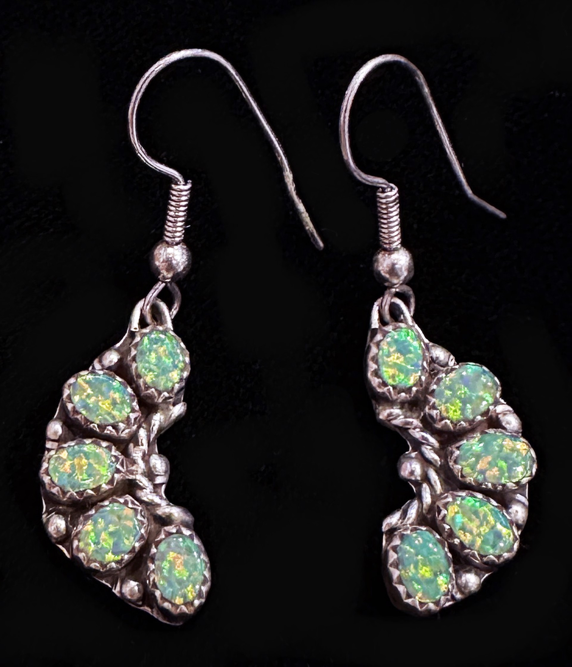 Rosette Opal Dangle Earrings