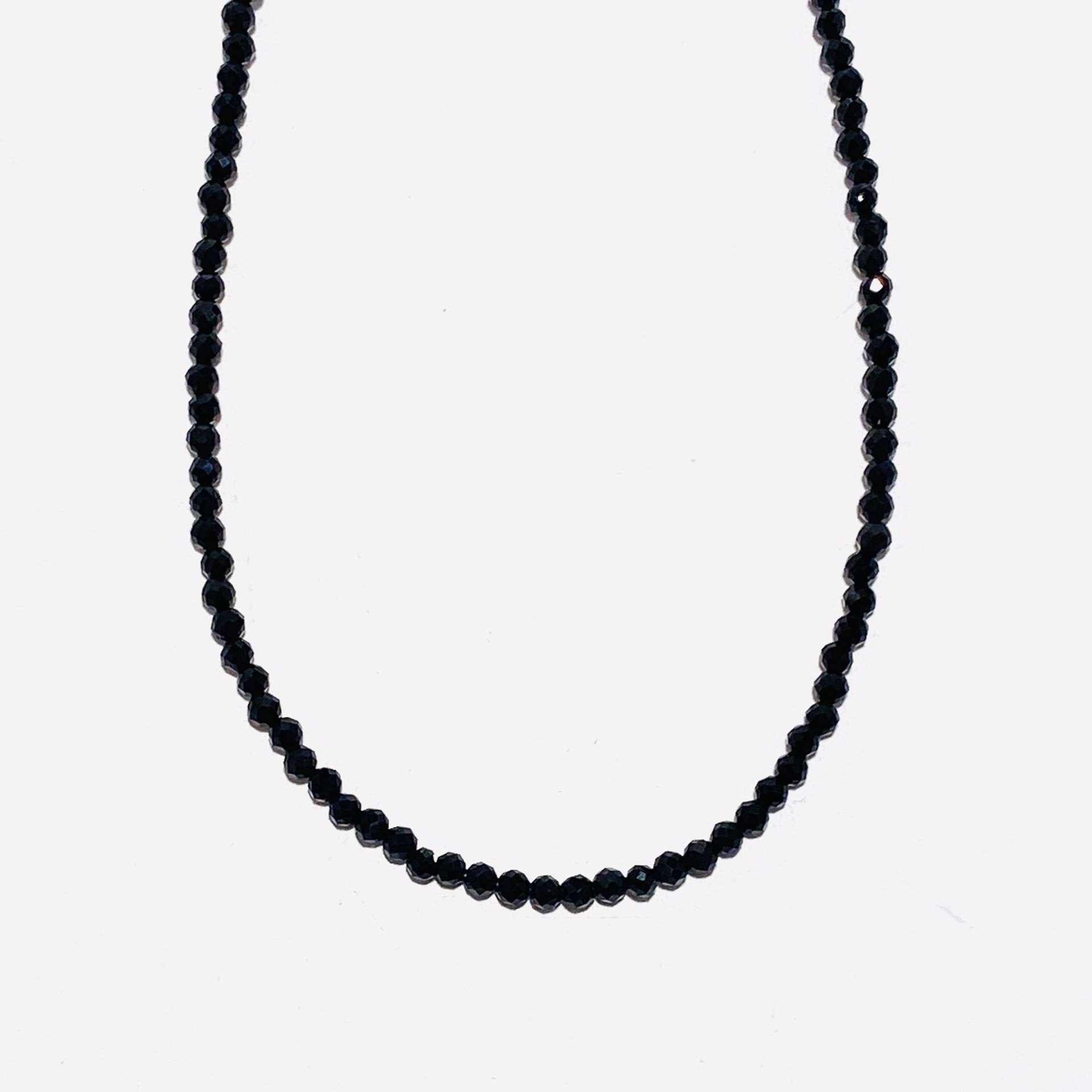 Faceted Black Spinel Strand Necklace by Nance Trueworthy