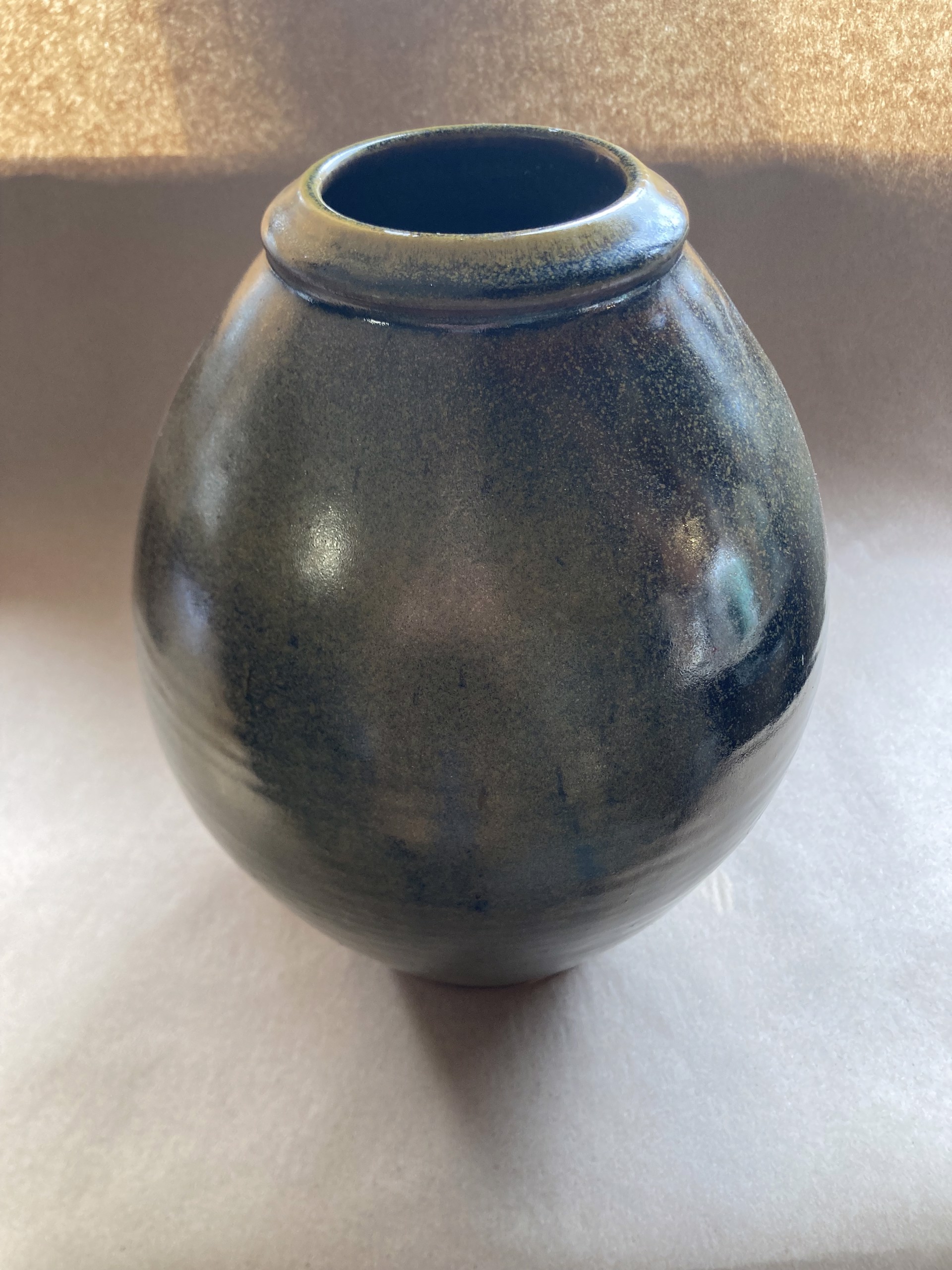 #24 Large Ovid Vase Green by Michael Schael