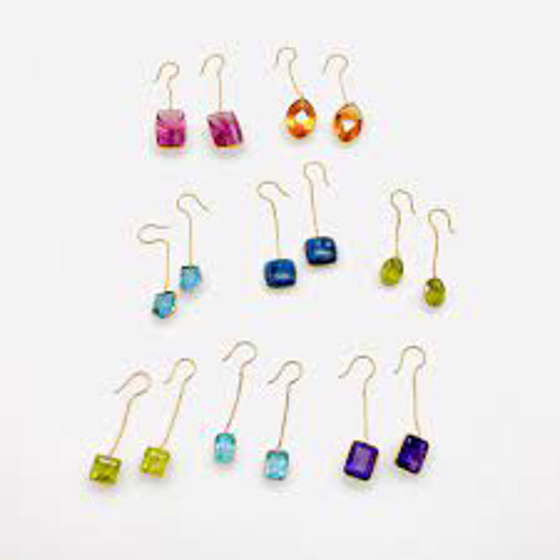 Natural Zircon 10.4cts tw Trillion Cut Earrings 18K Gold by Mara Labell