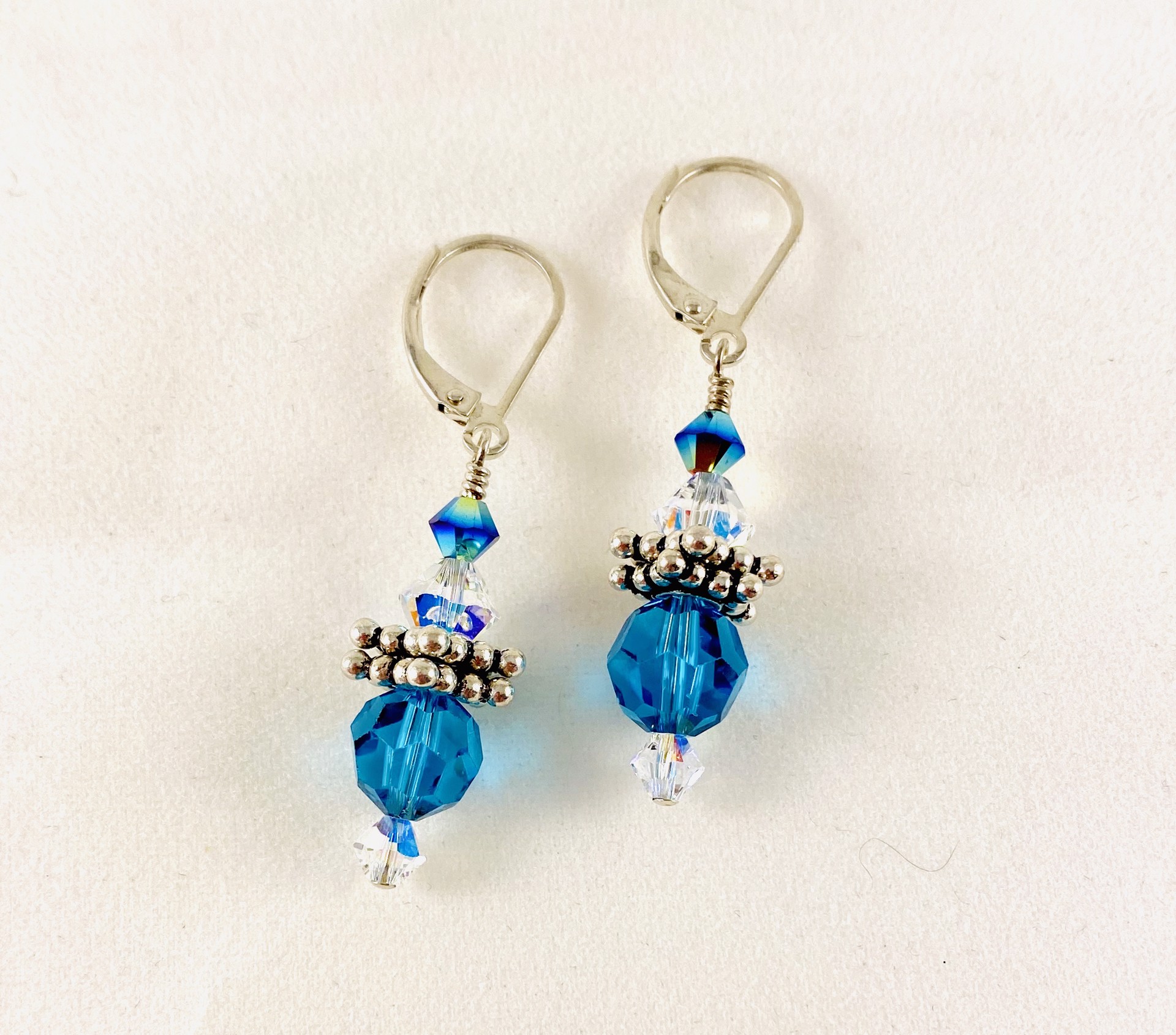Blue Crystal Earrings SHOSH19-13 by Shoshannah Weinisch