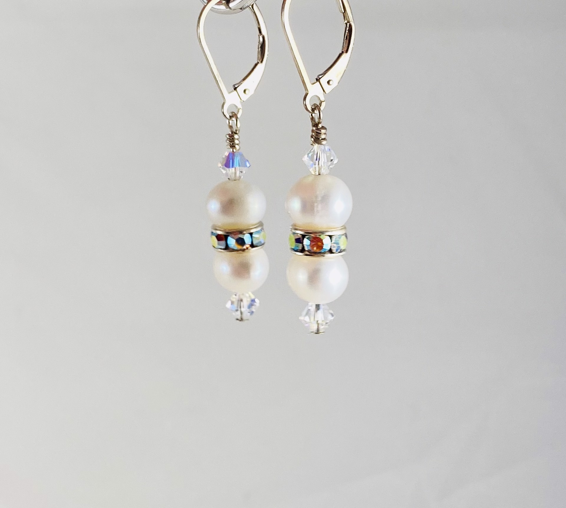 SHOSH19-4 Pearl Crystal Earrings by Shoshannah Weinisch