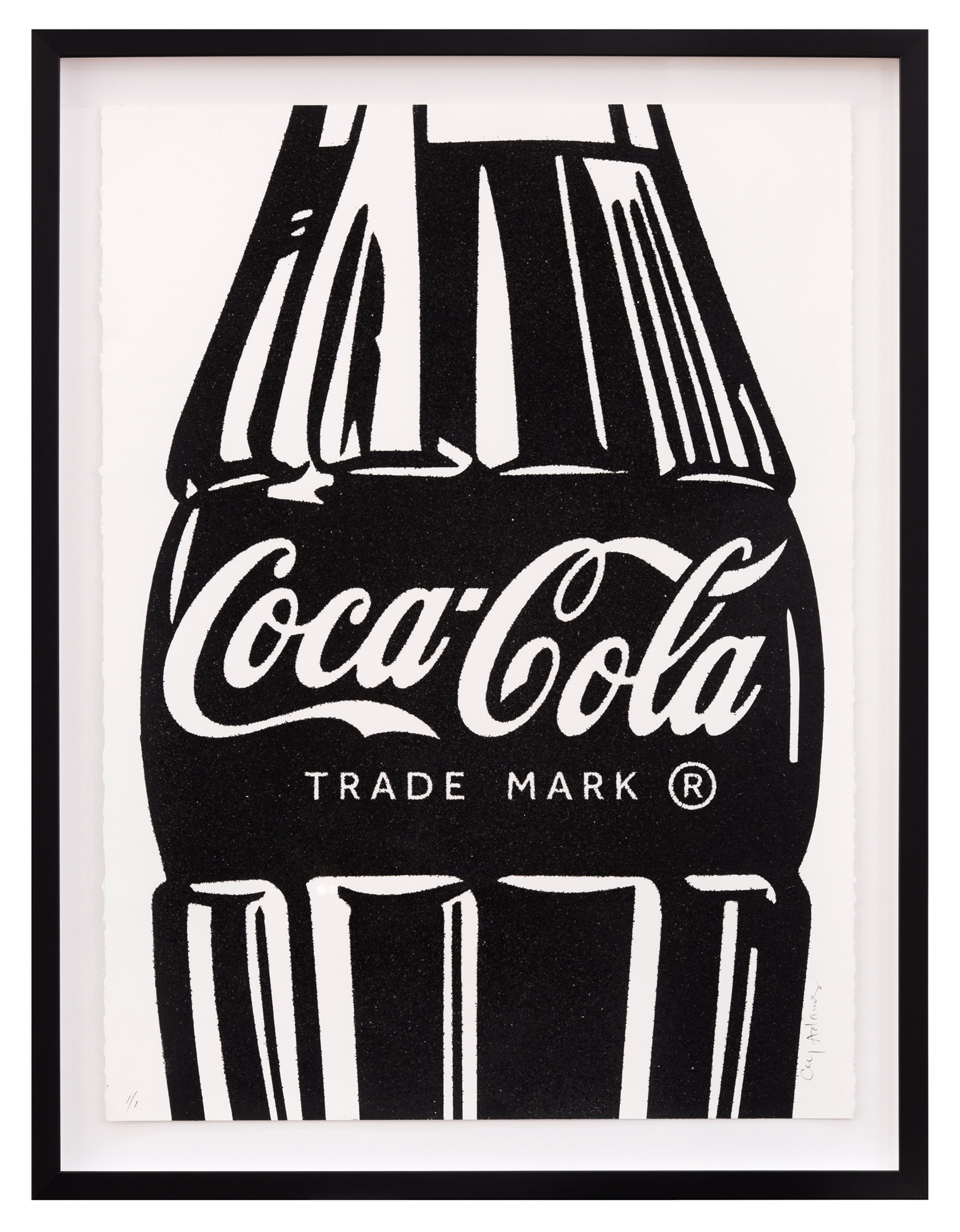 Single Coca-Cola (black on white) by Cey Adams