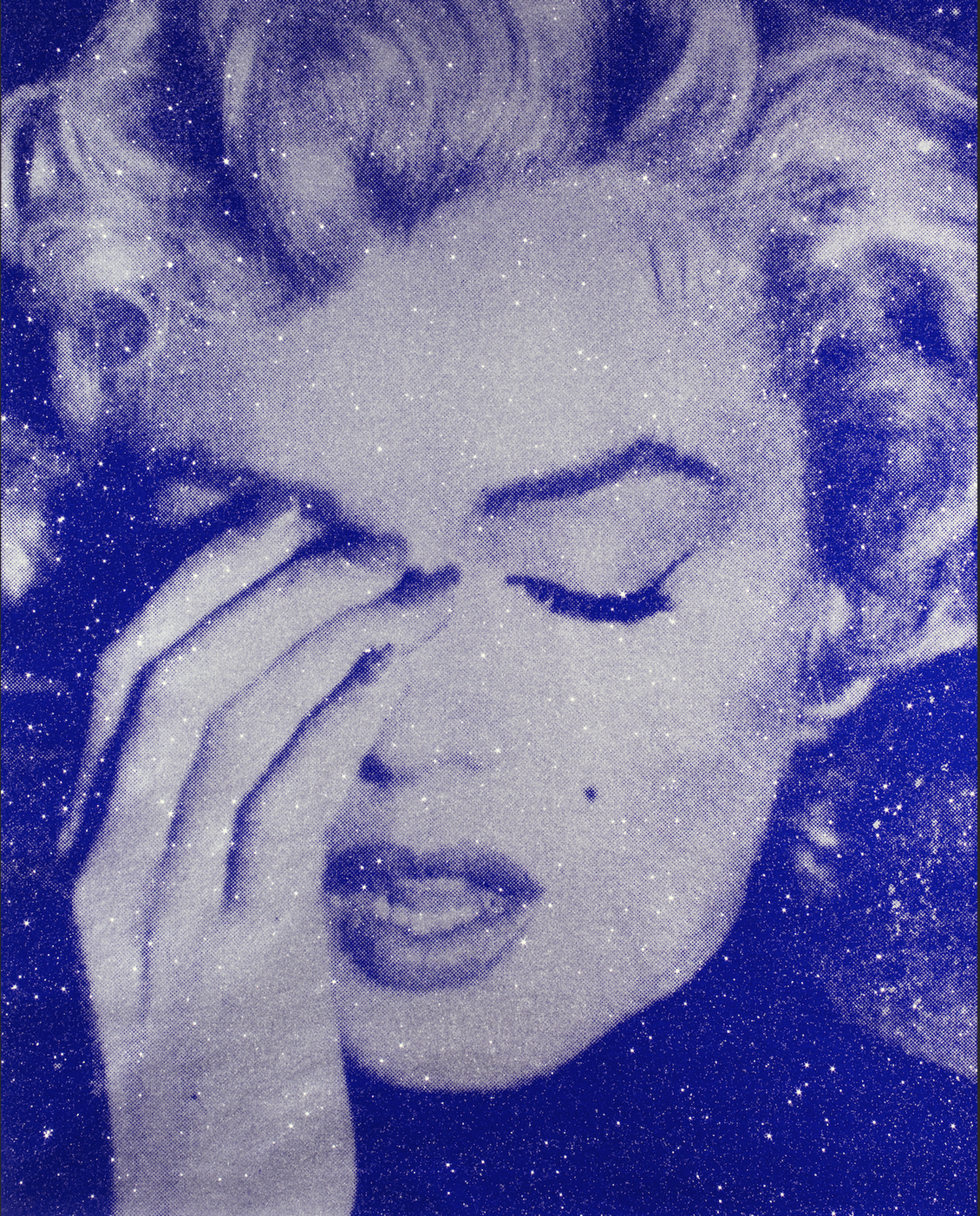 Marilyn Crying Love Blue and Silver by Russell Young