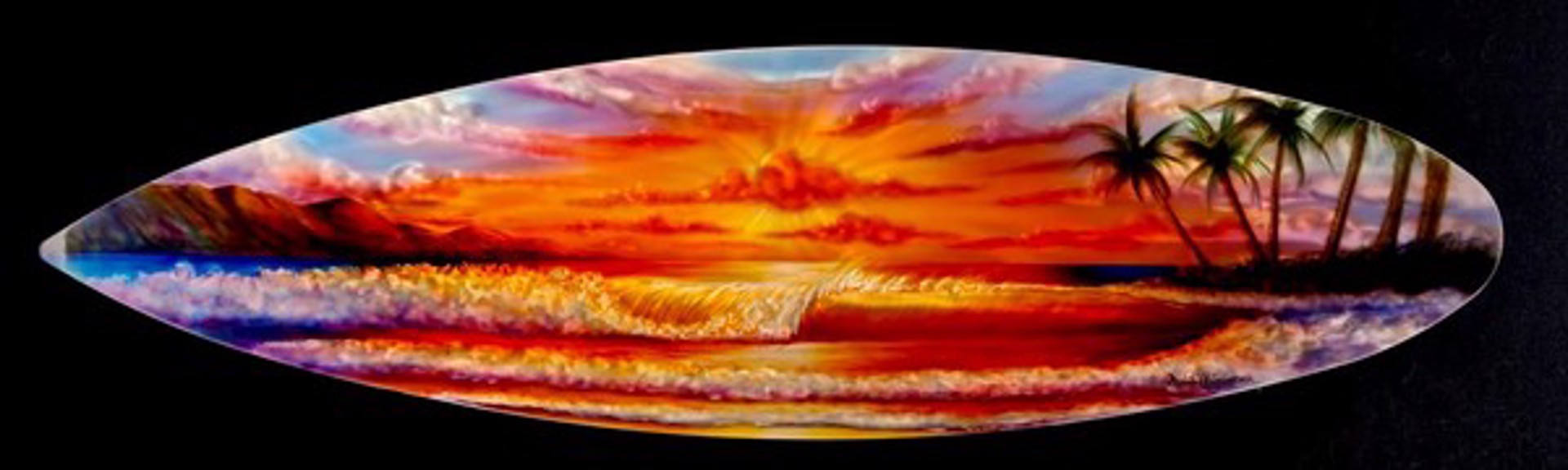 Sunset Surfboard #31 by Dennis Mathewson