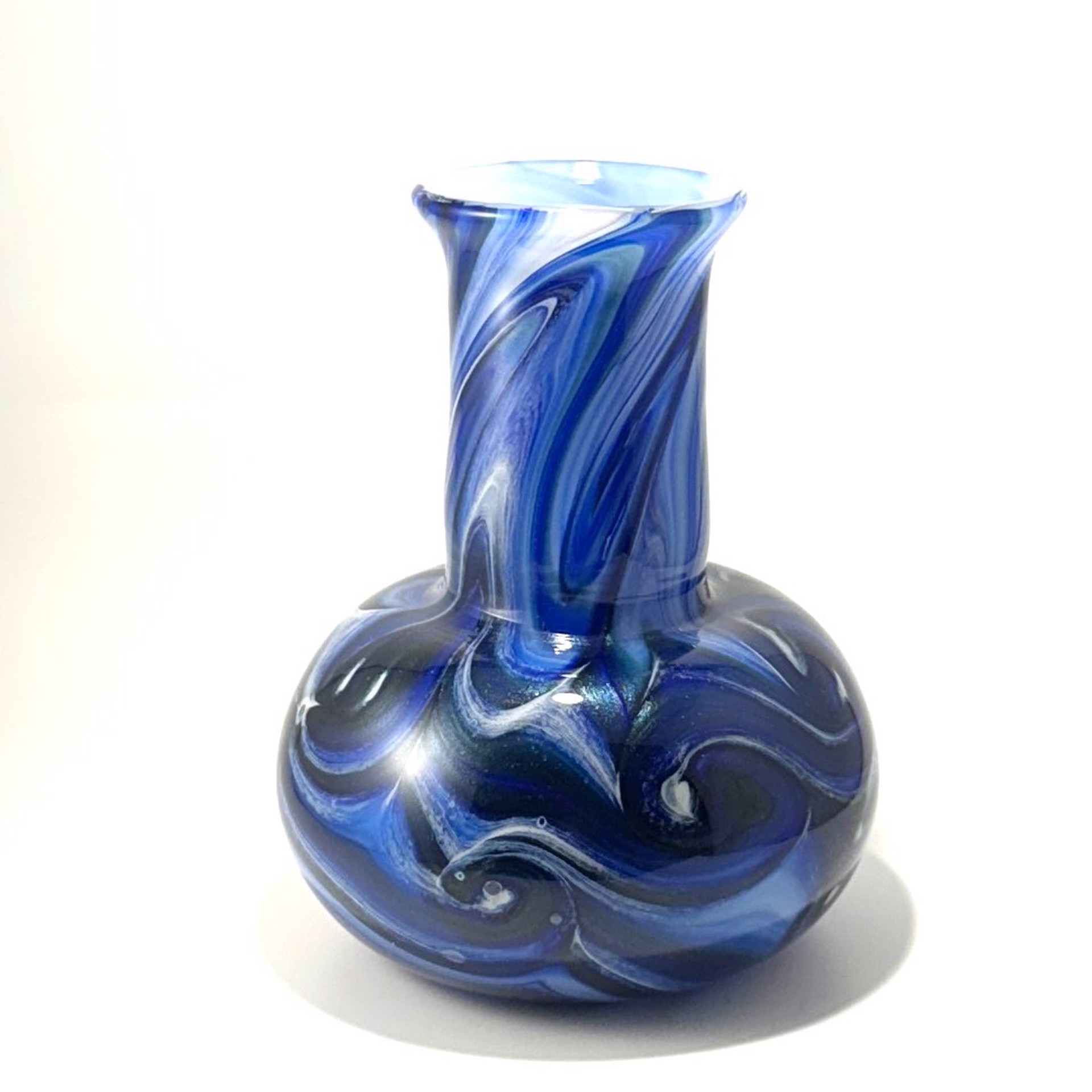 Blue Swirl Vase JG23-6 by John Glass