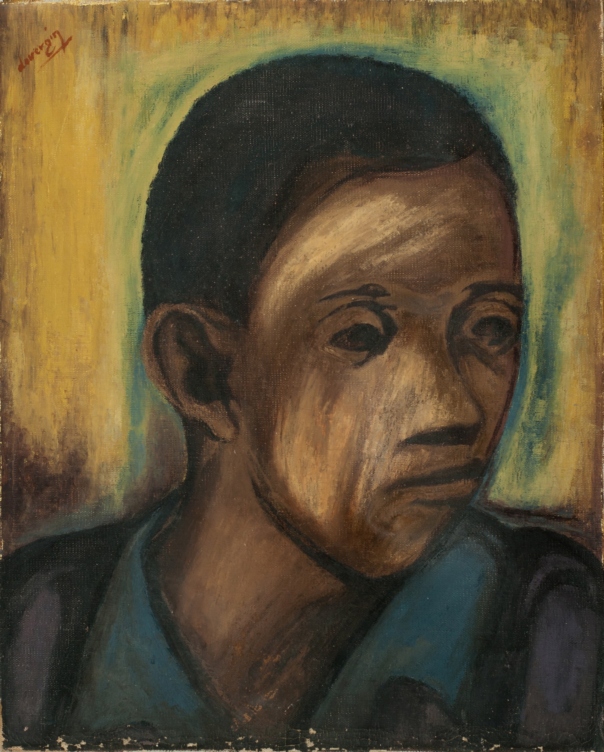 Boy Portrait #12-3-96GSN by Denis Vergin (Haitian, 1928-DCD)