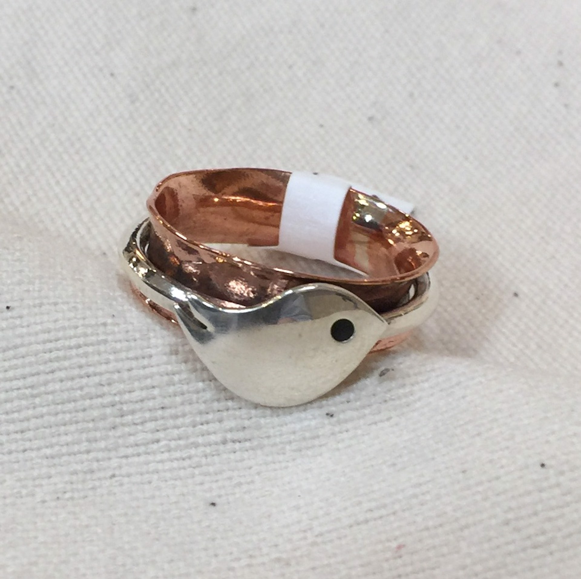 Ring - Bird With Sterling Silver & Copper  Size 9 #3007-3006 by Vesta Abel