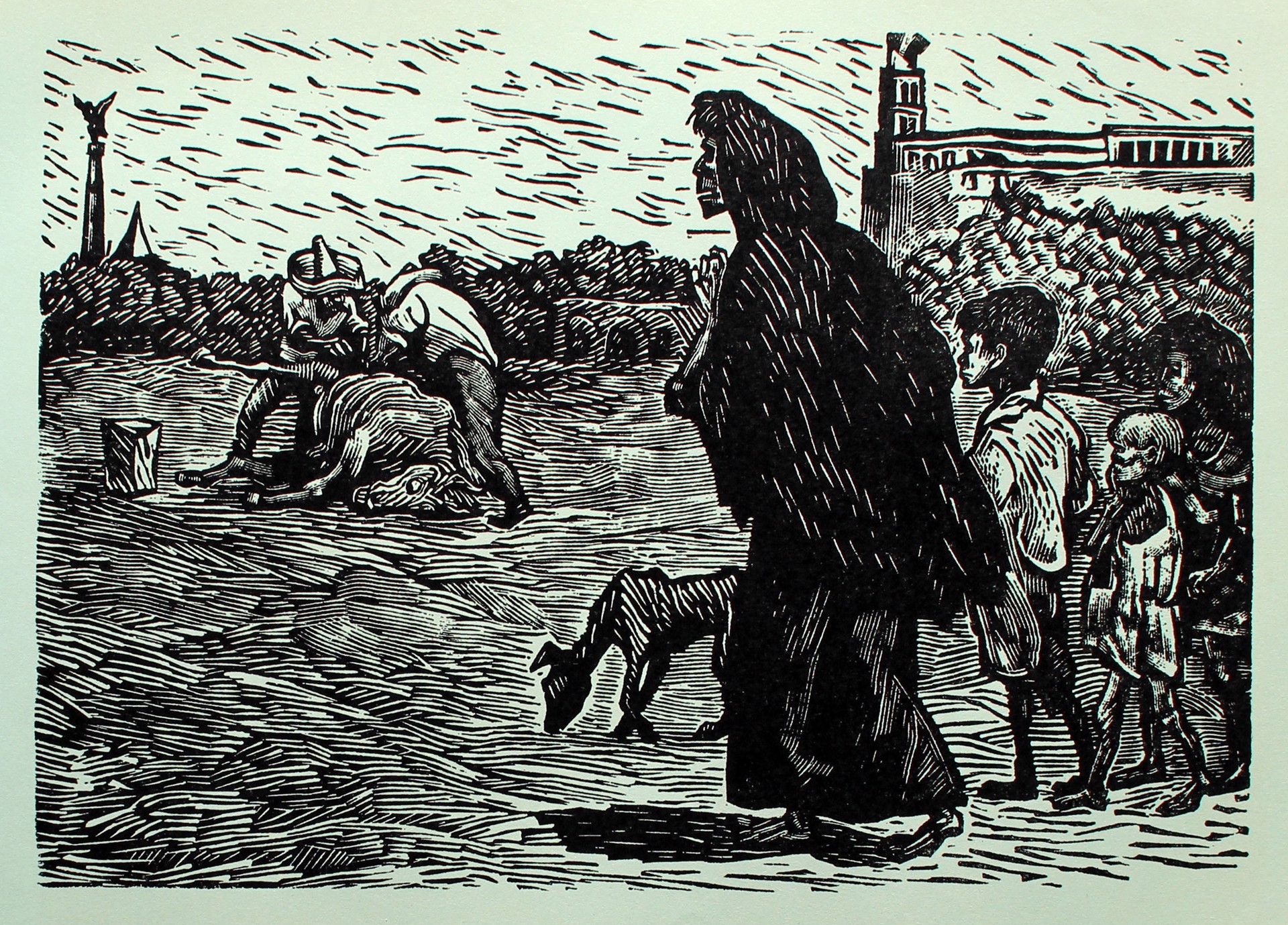 El Hambre en la Ciudad de México, en 1914-15. by Leopoldo Méndez