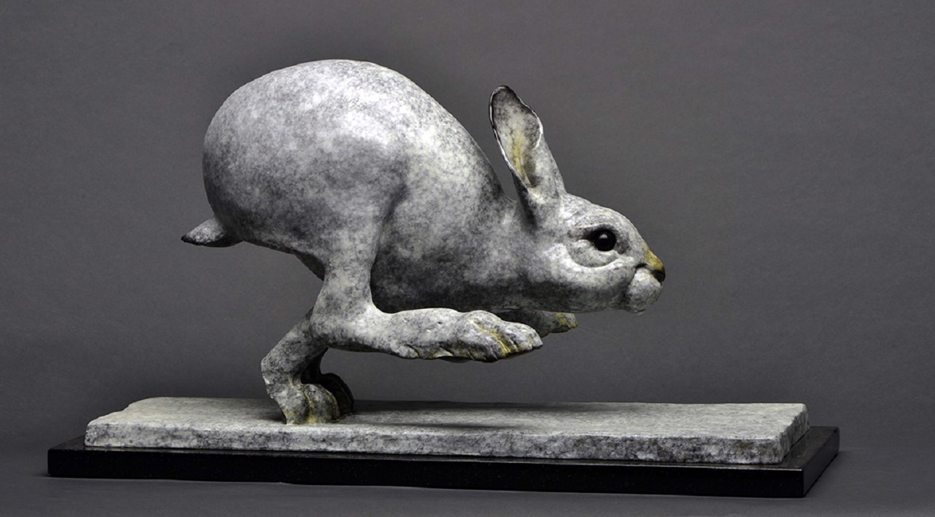 A Fine Art Sculpture In Bronze By Jeremy Bradshaw Featuring A Hare Running, Available At Gallery Wild