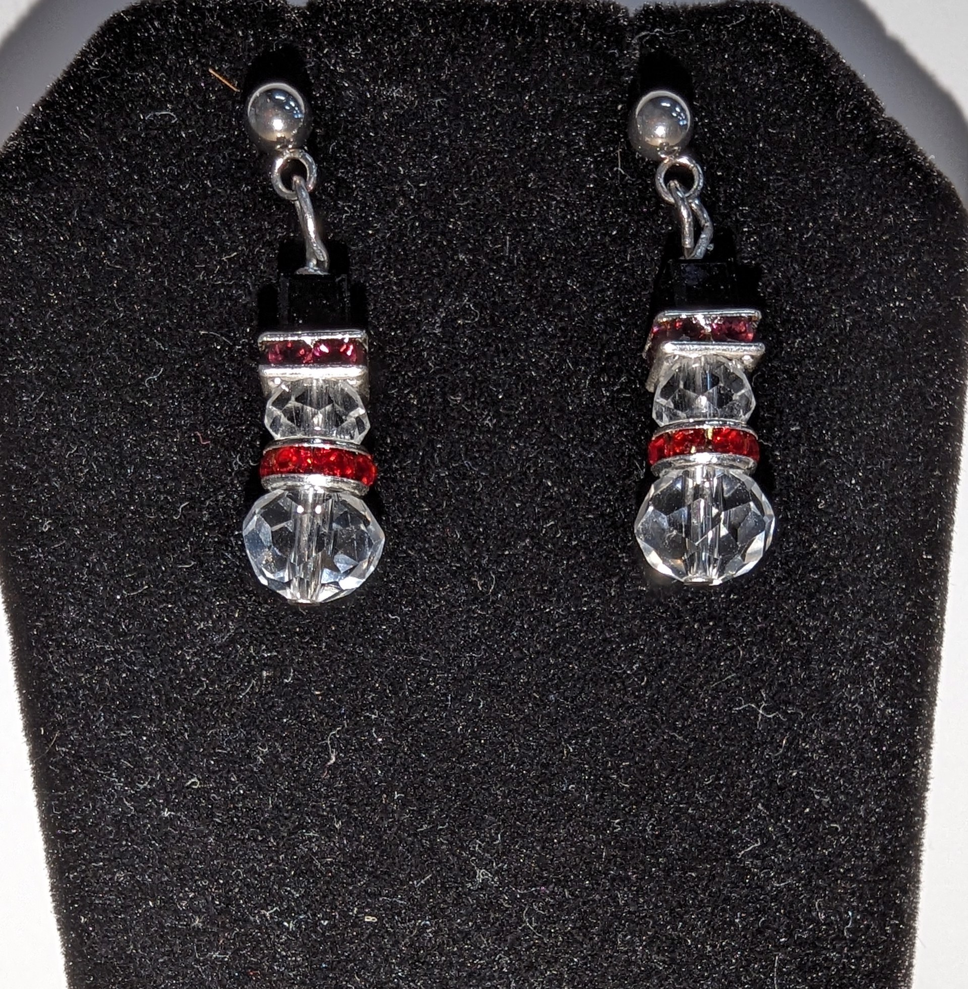 Snowman earrings by Betty Binder