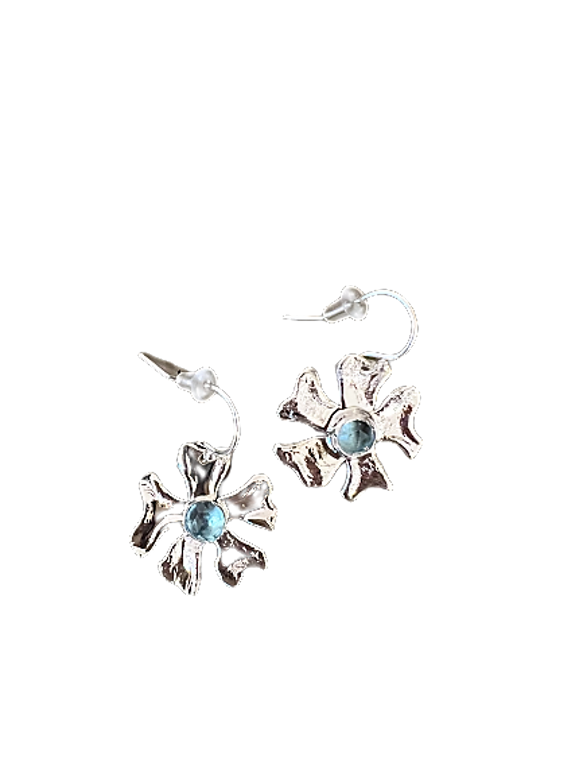 Fleur de Cerisier Gem Earrings - Blue Topaz by Kristen Baird