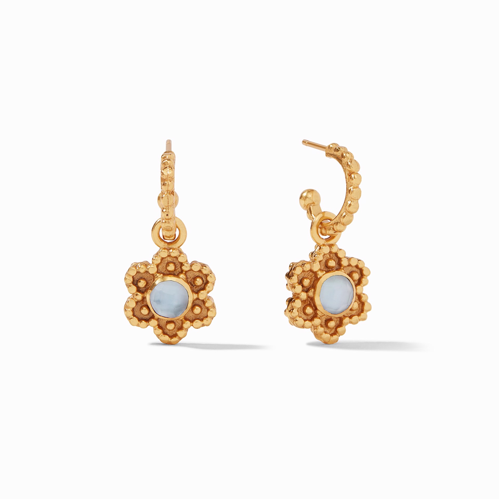 Colette Hoop & Charm Earring - Iridescent Chalcedony Blue by Julie Vos