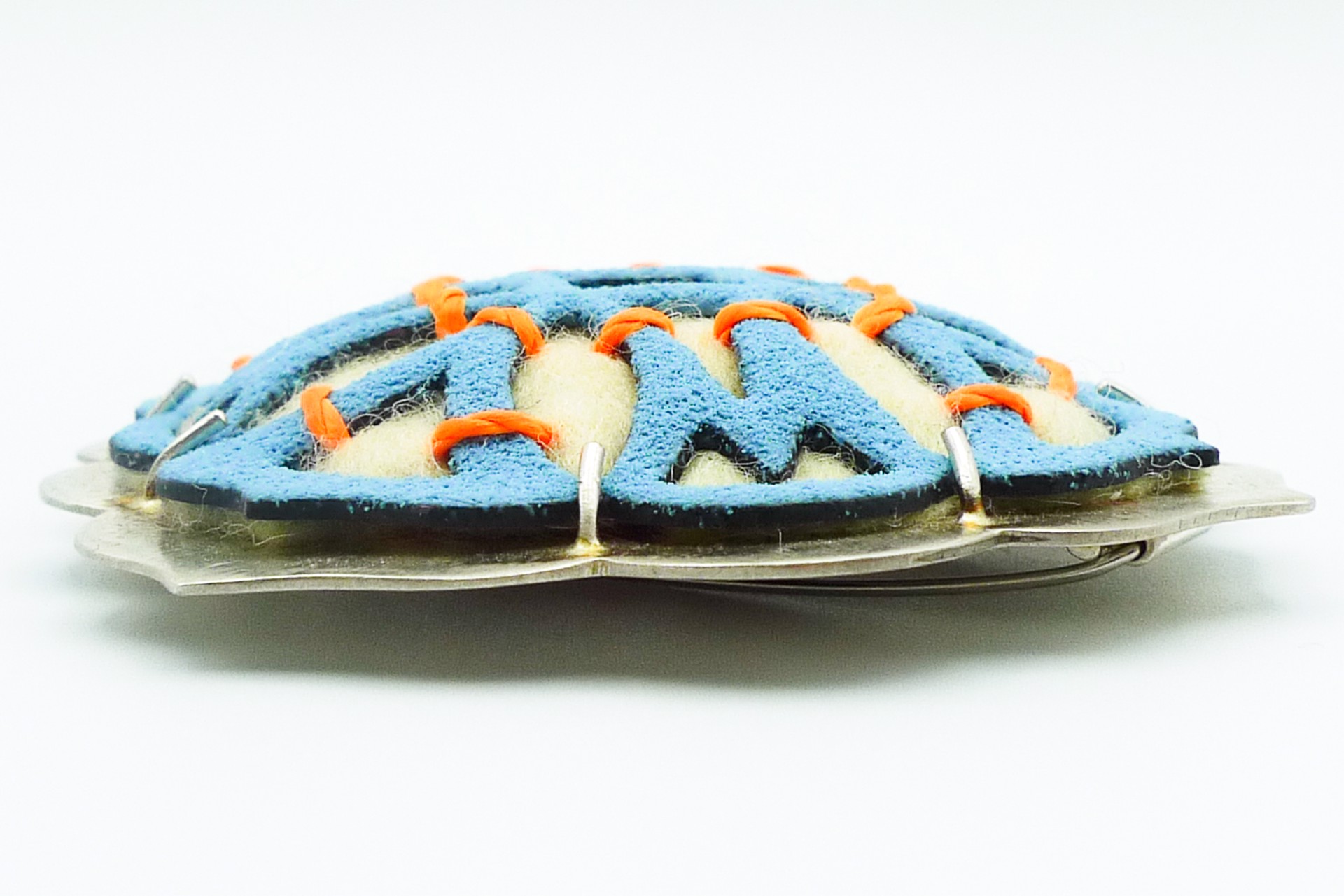 Yellow and Blue Brooch by Alison L. Bailey
