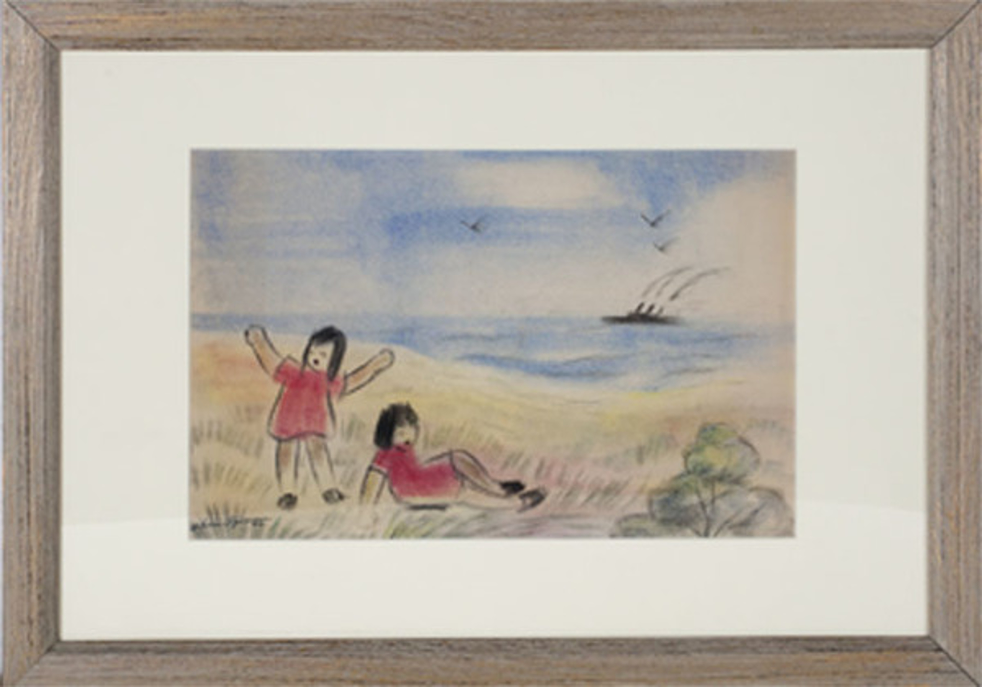 Chinese Girls Playing at the Shore by Sylvia Spicuzza