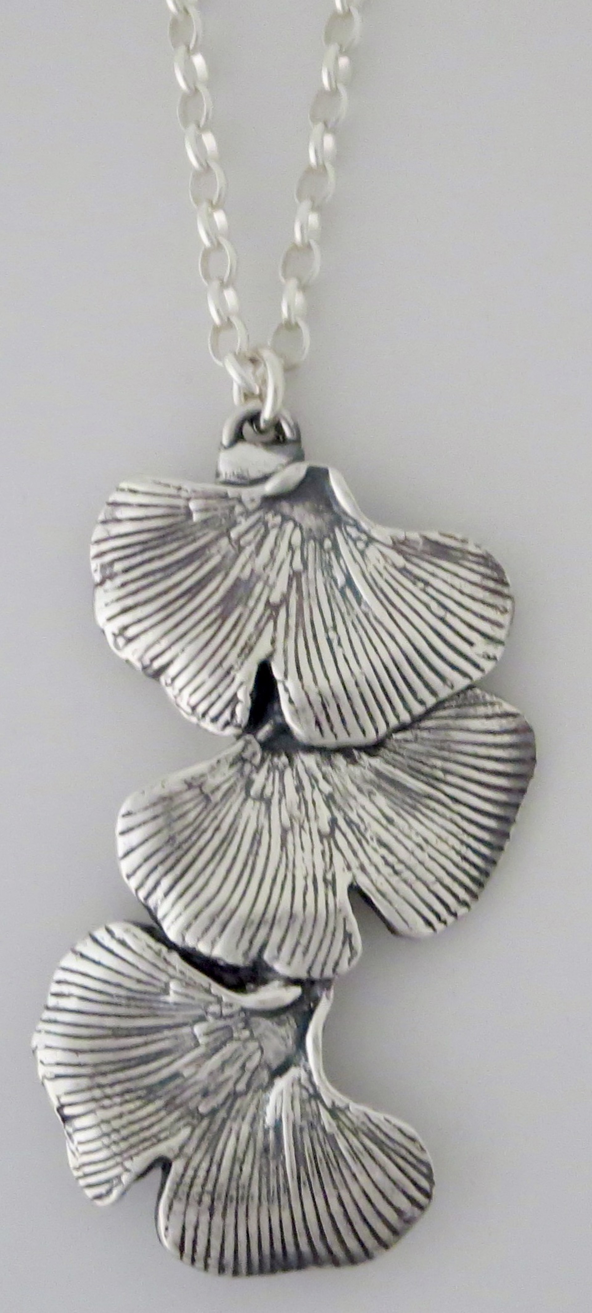 M-873 Ginkgo Leaf Pendant by Donna Rittorno