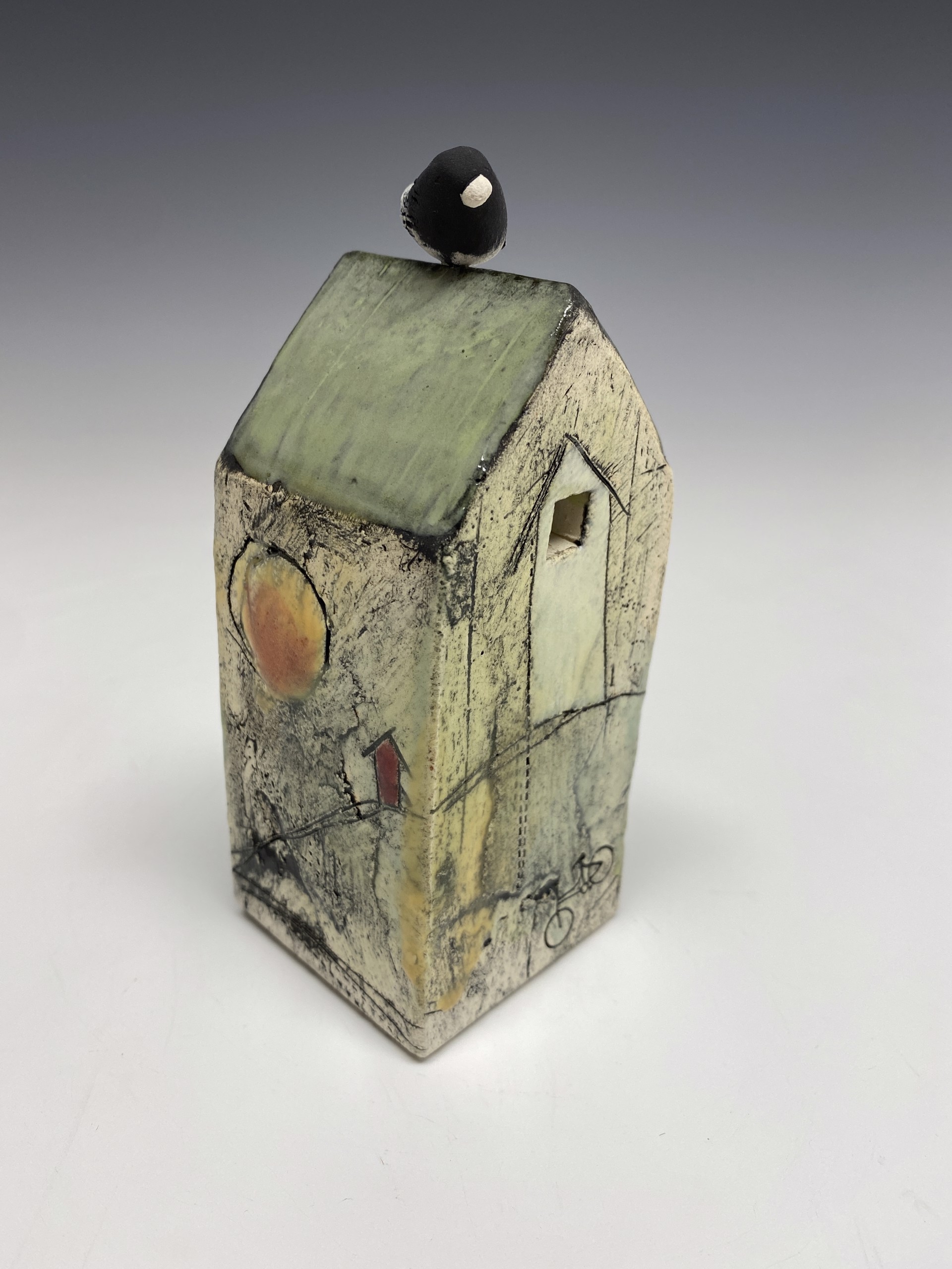 Tiny House with Bird #37 by Karen Abel