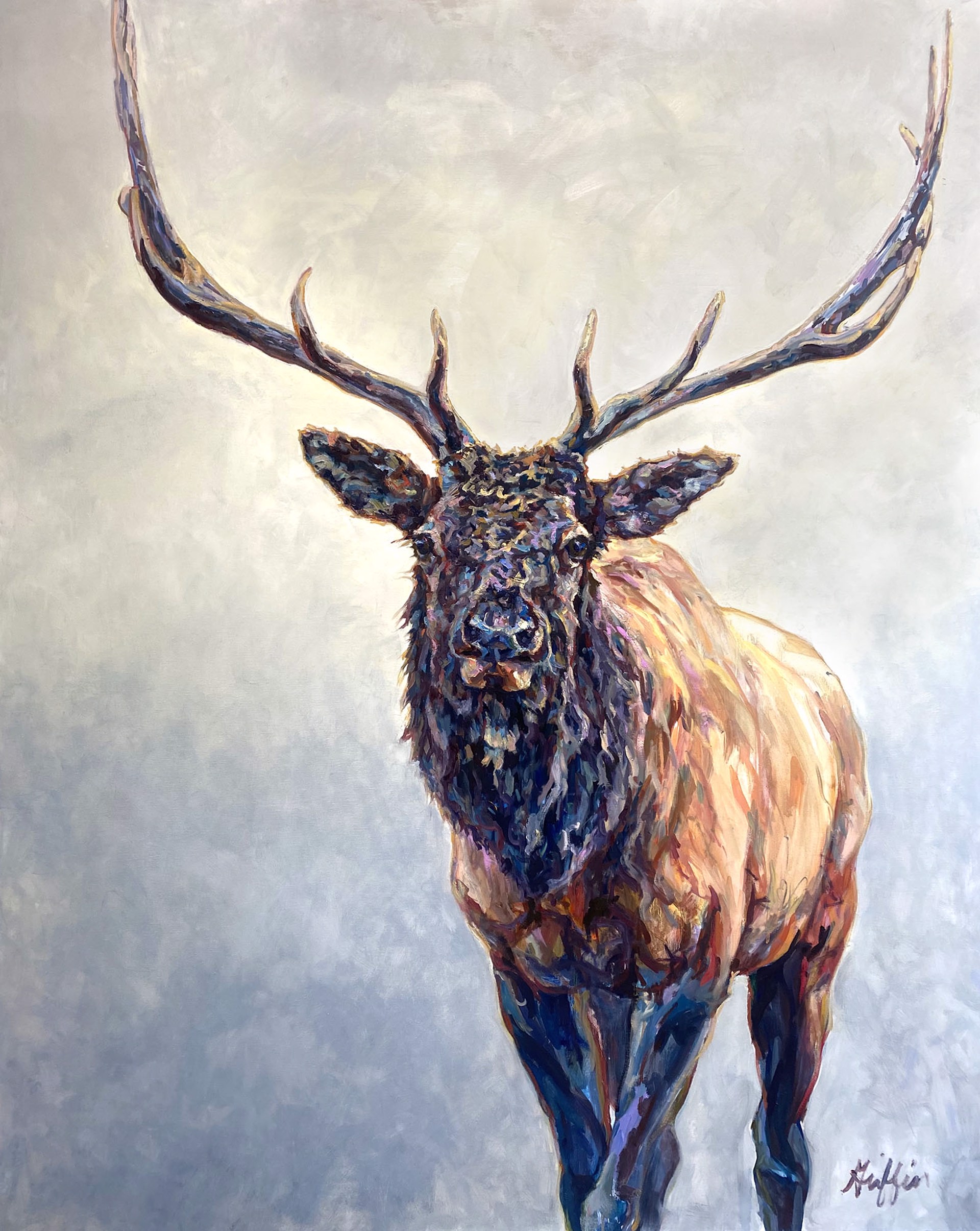 A Contemporary Bull Elk Oil Painting By Patricia A Griffin At Gallery Wild
