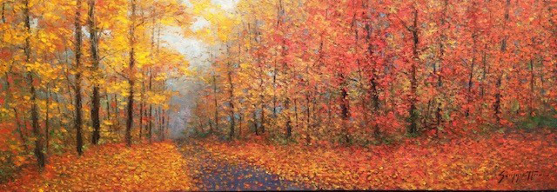 Foggy Autumn Lane by James Scoppettone