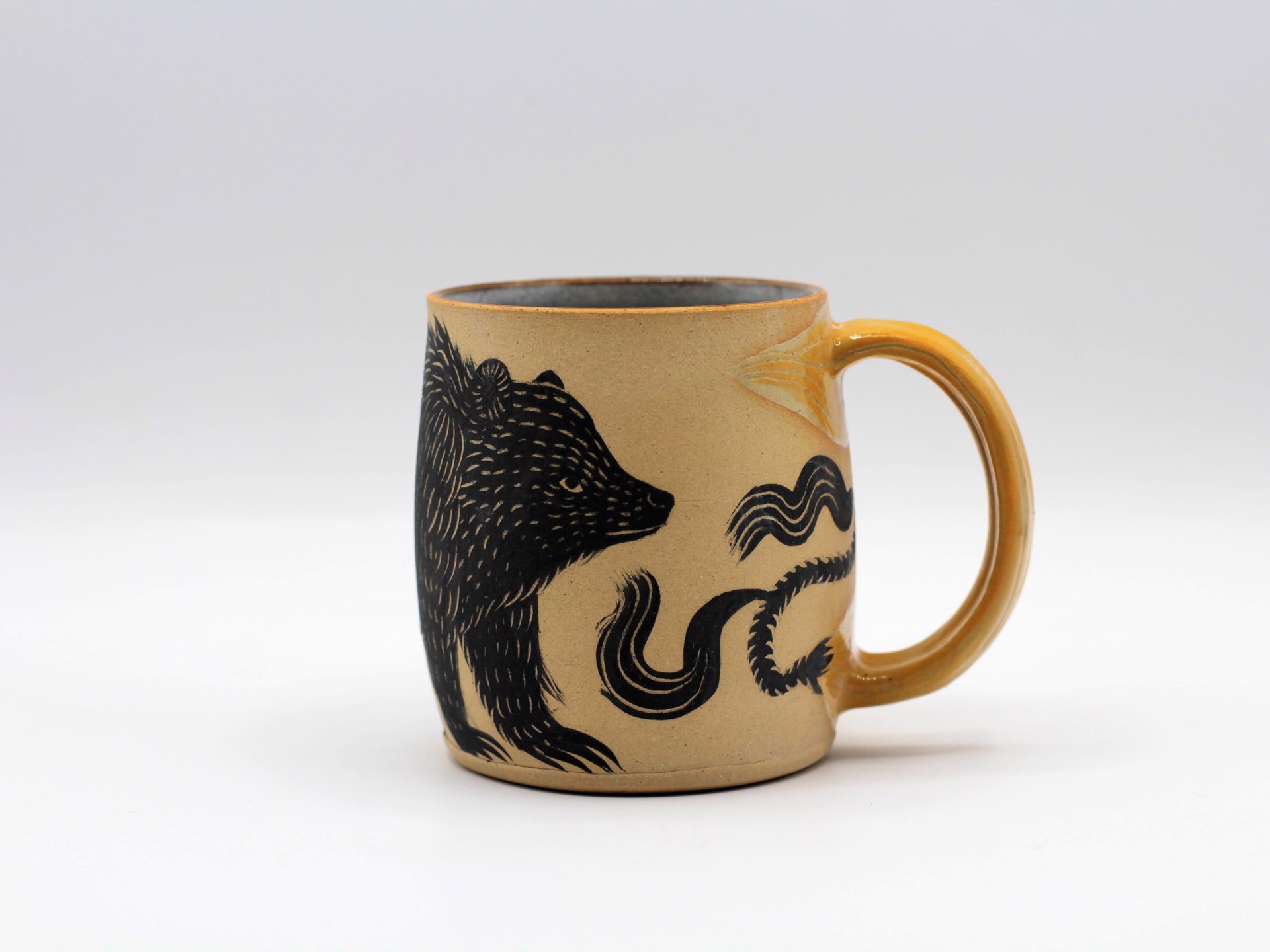 Bear and Flower Handle Mug by Christine Sutton