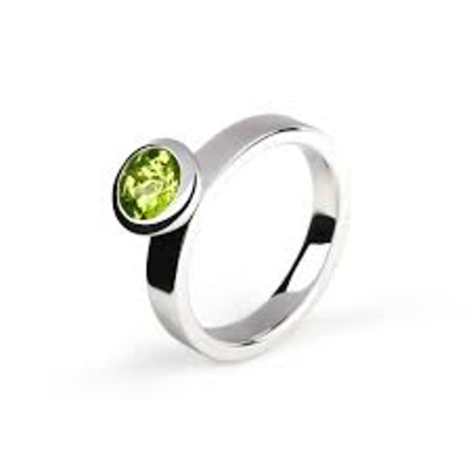 Ring-Stackable Sterling Silver with Peridot /size 7 by Joryel Vera