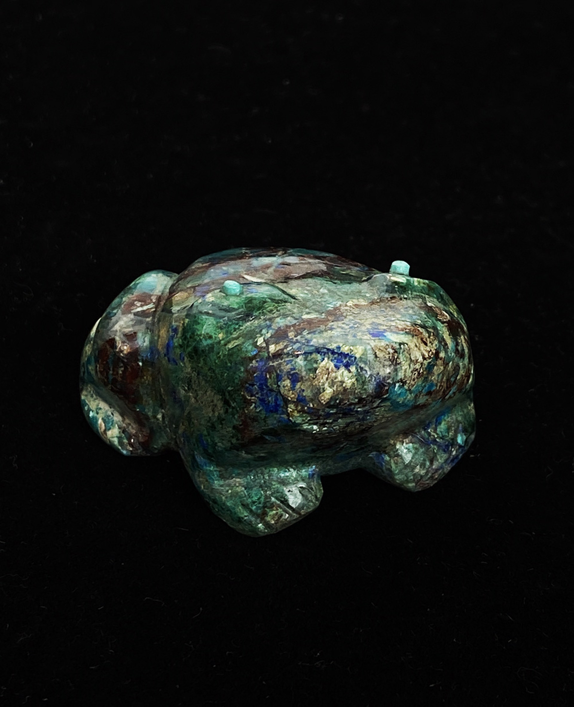 Azurite-Malachite-Cuprite Frog by Artist Unknown