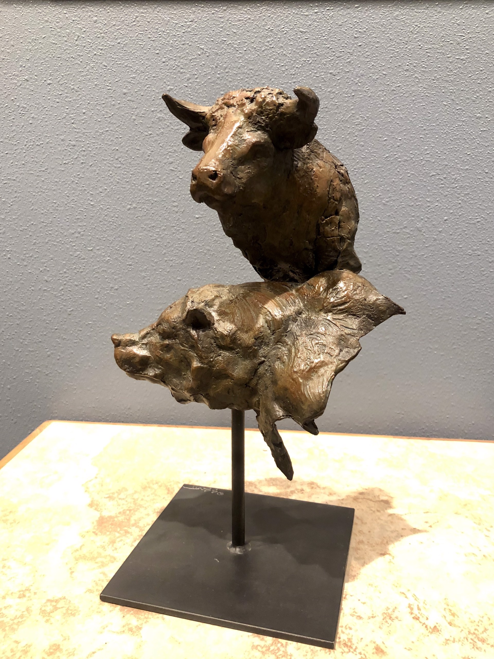 Bull Bear Mantlepiece by Sandy Scott