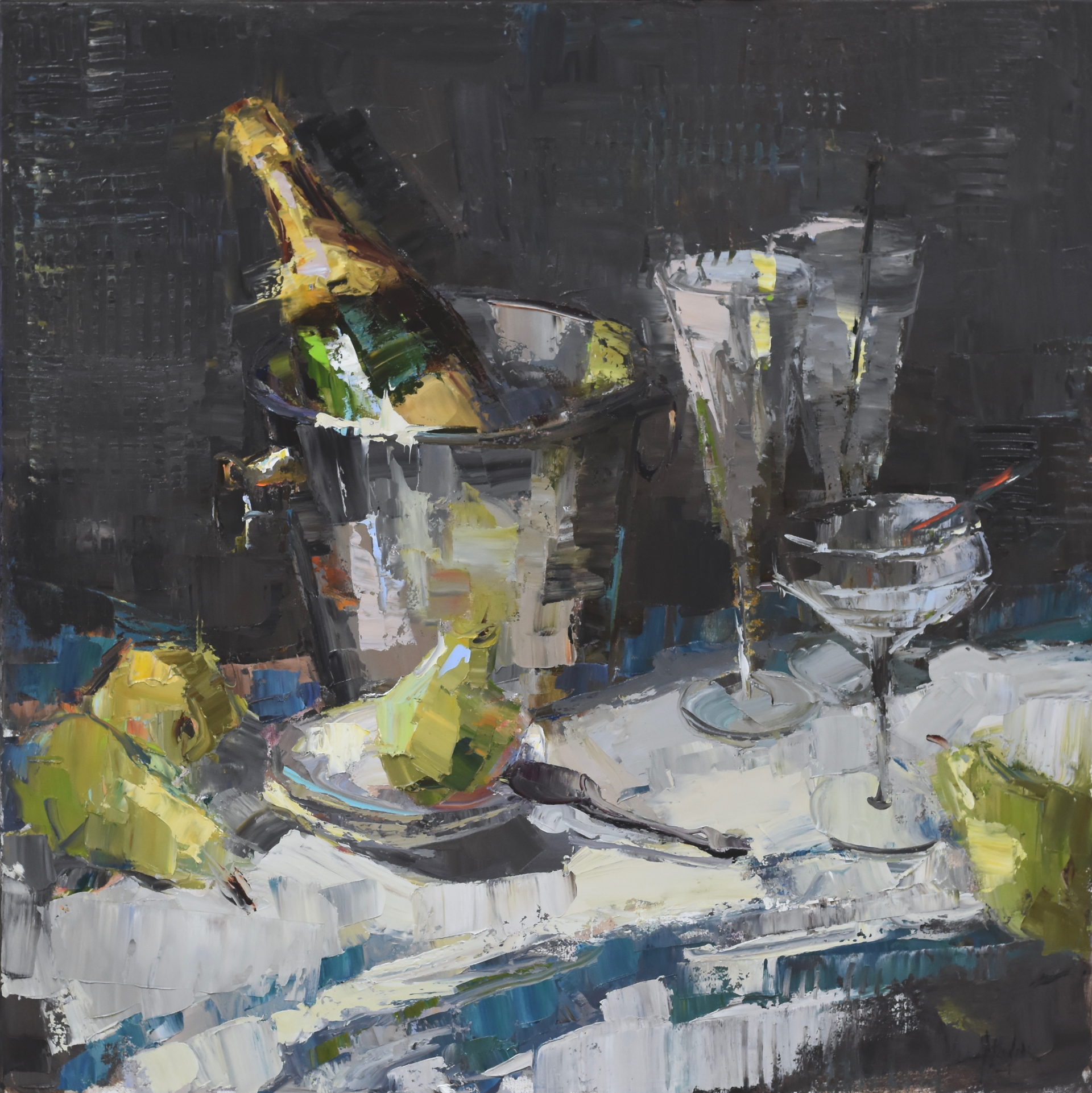 Champagne and Pears by Barbara Flowers