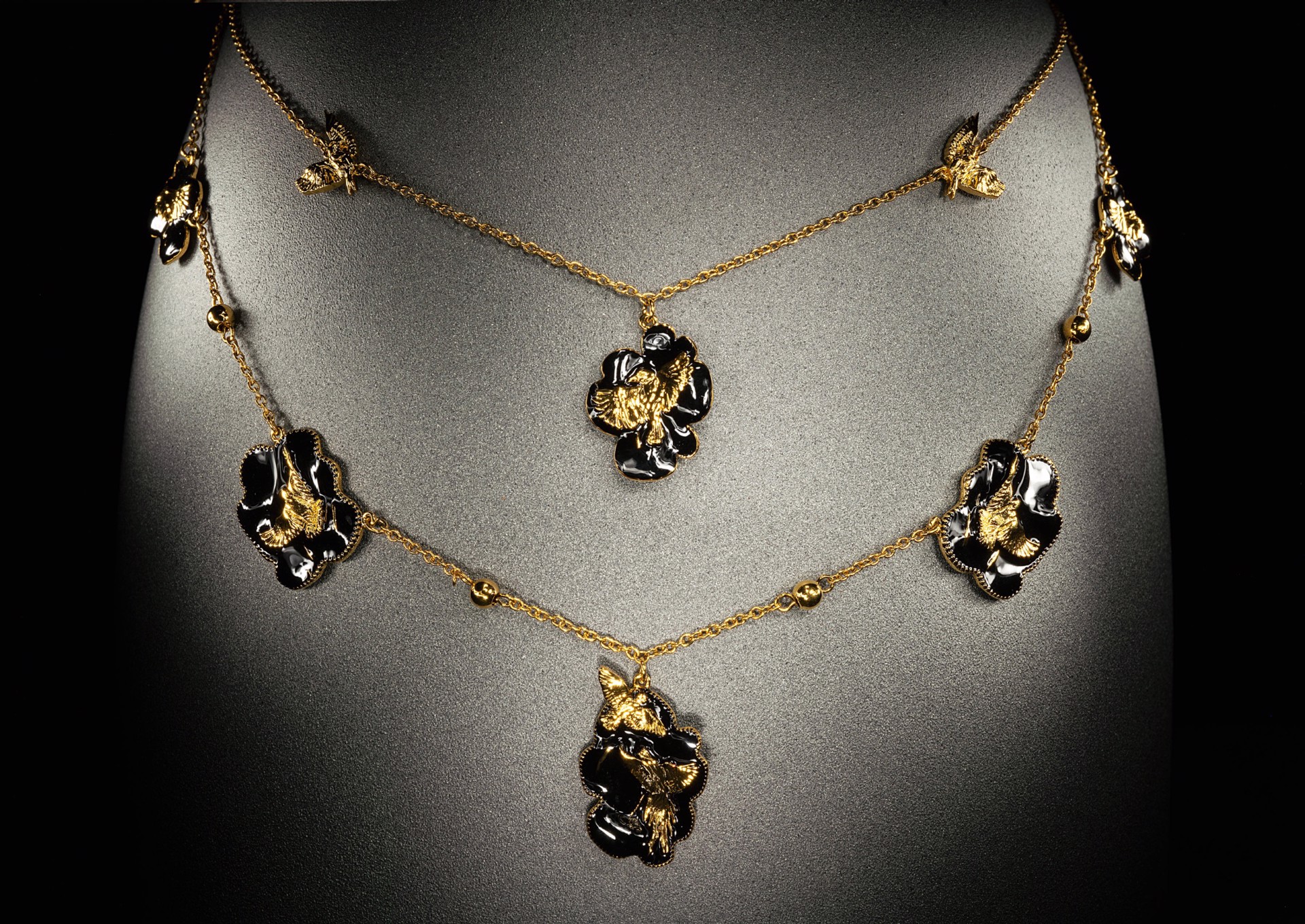 Arise Necklace - Gold and Black by Angela Mia