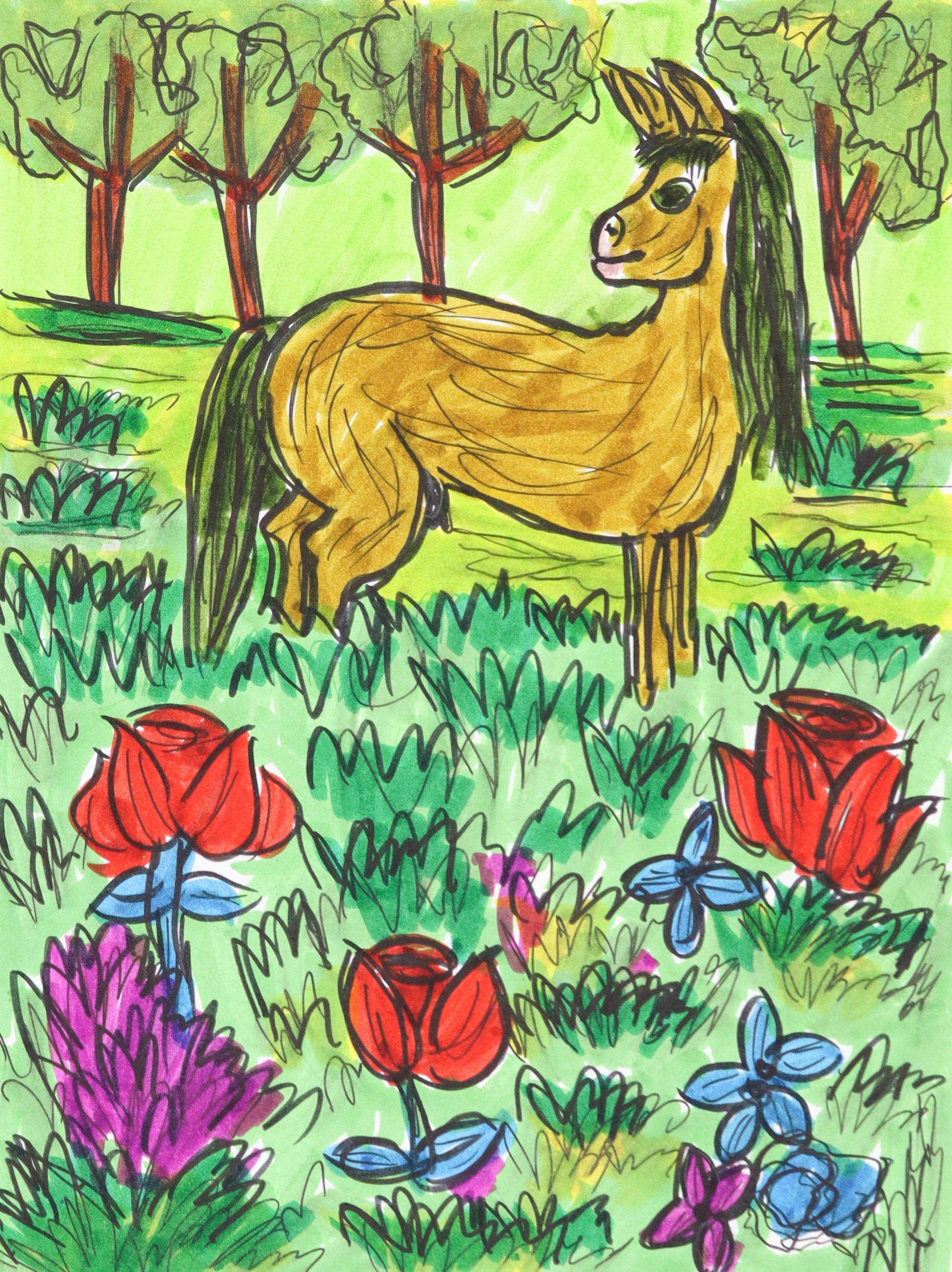 Horse in the Field by Nonja Tiller