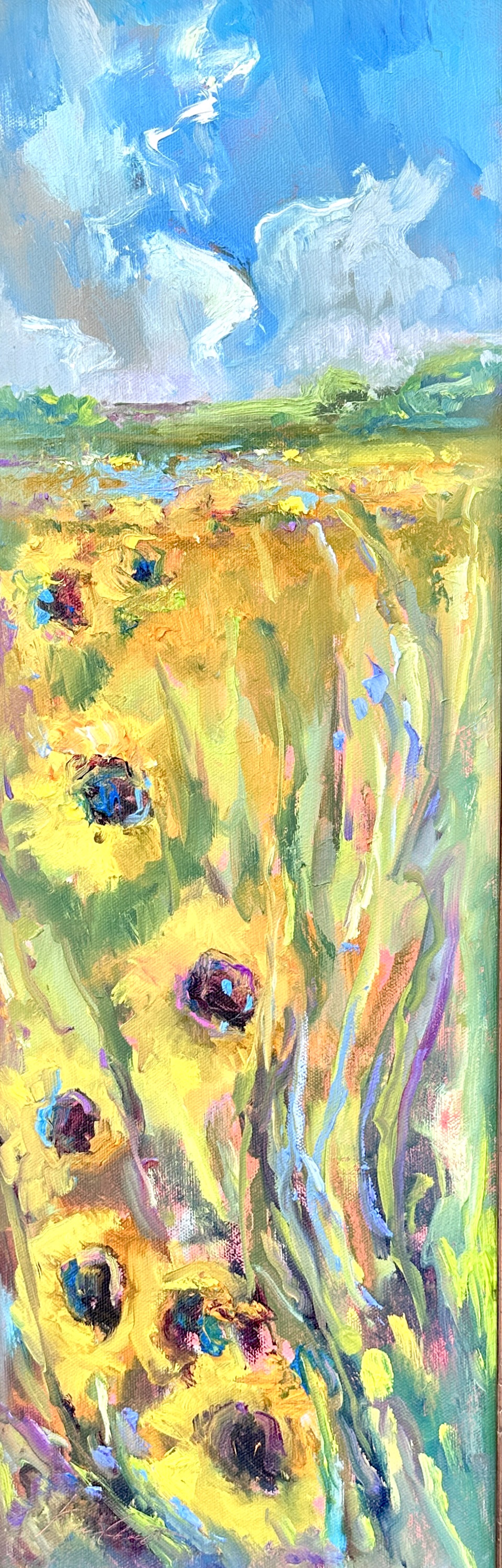 "Sunflower Fields" original oil painting by Karen Hewitt Hagan