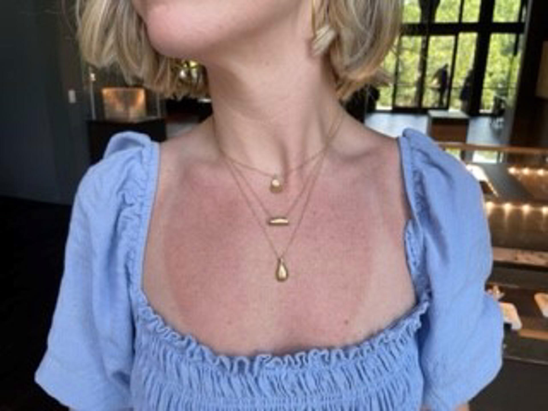 LHN03- Rounded Teardrop Necklace 18k gold by Leandra Hill