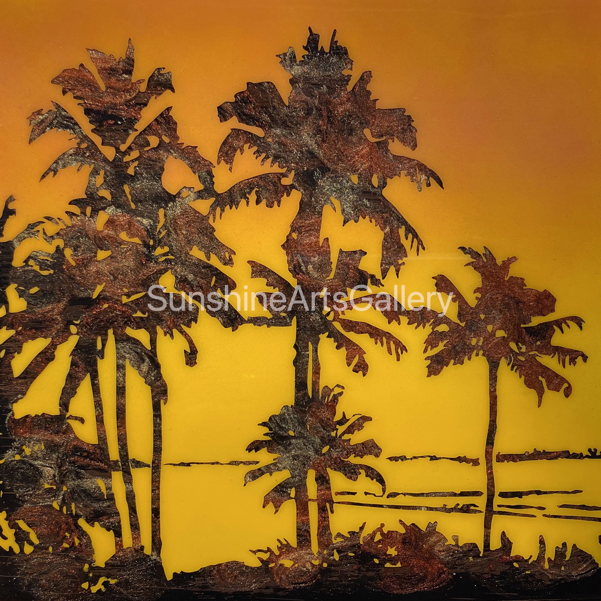 Copper and Brown Sunset Palms by Pati O'Neal