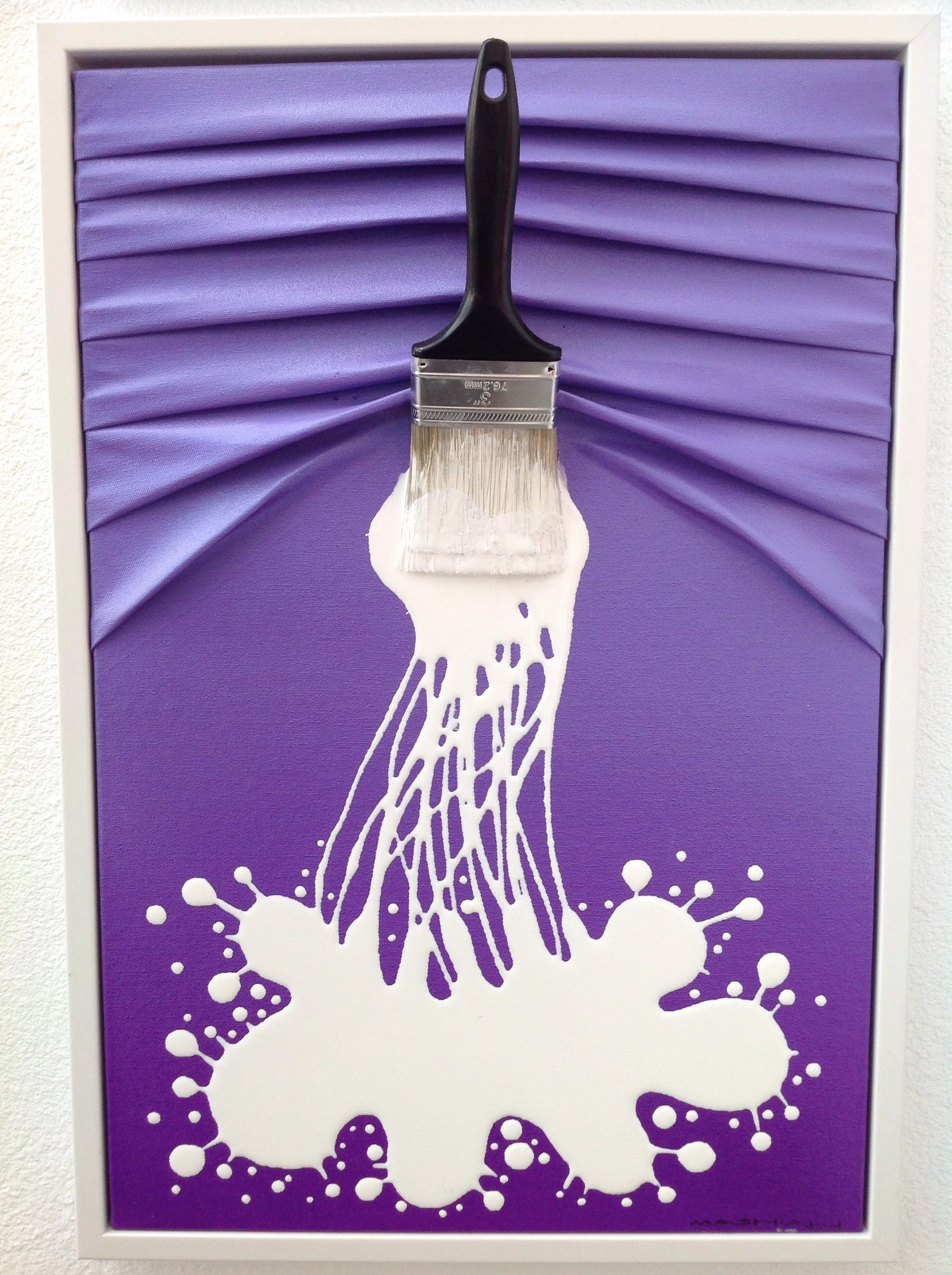 "Lets Paint" Small White on Dk. Purple/Lt.Purple ombre by Brushes and Rollers "Let's Paint" by Efi Mashiah