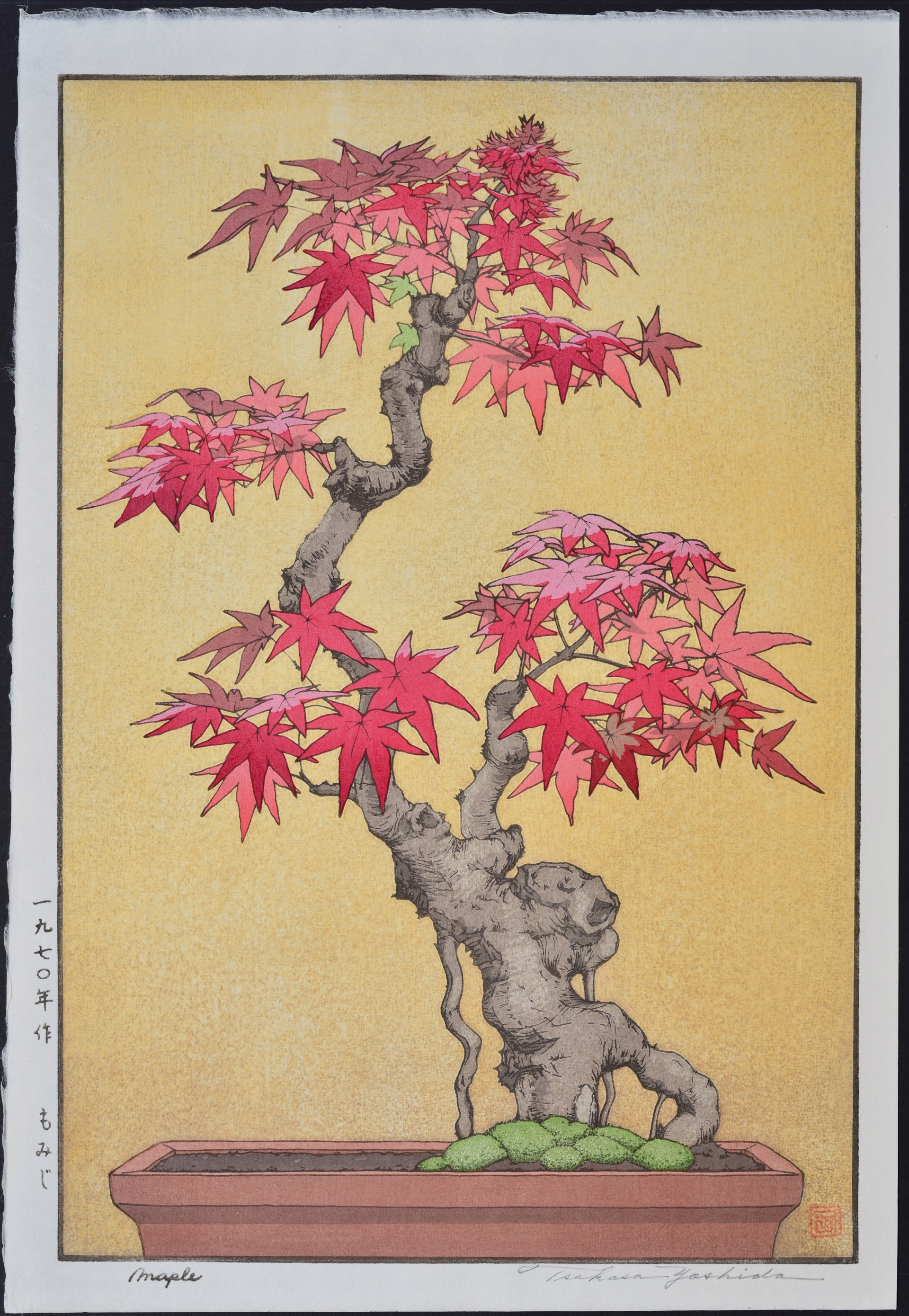 maple　笑主70点 Hiroshige I, Maple Trees at Mama, One Hundred Famous Views