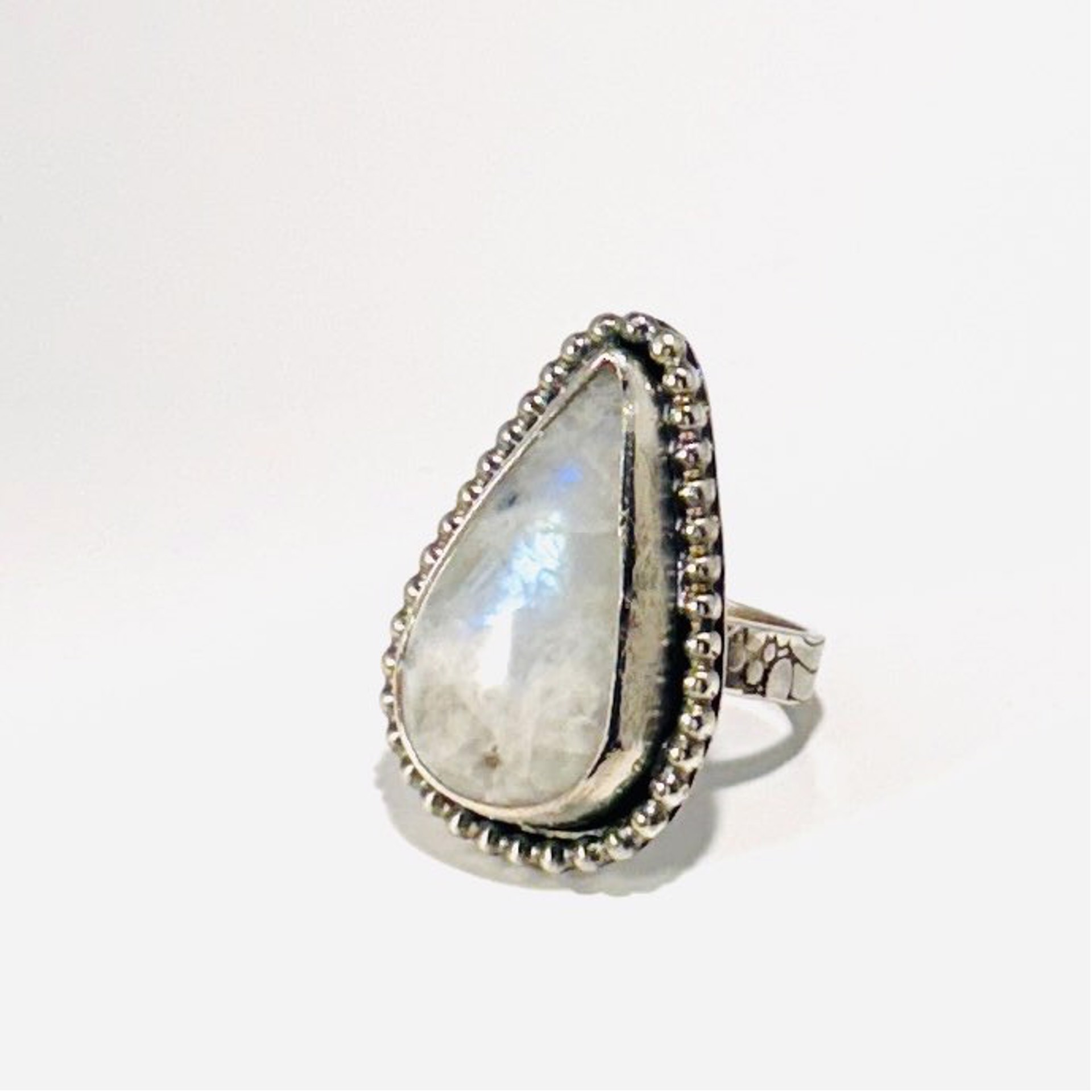 Moonstone Teardrop Ring sz7 AB23-66 by Anne Bivens