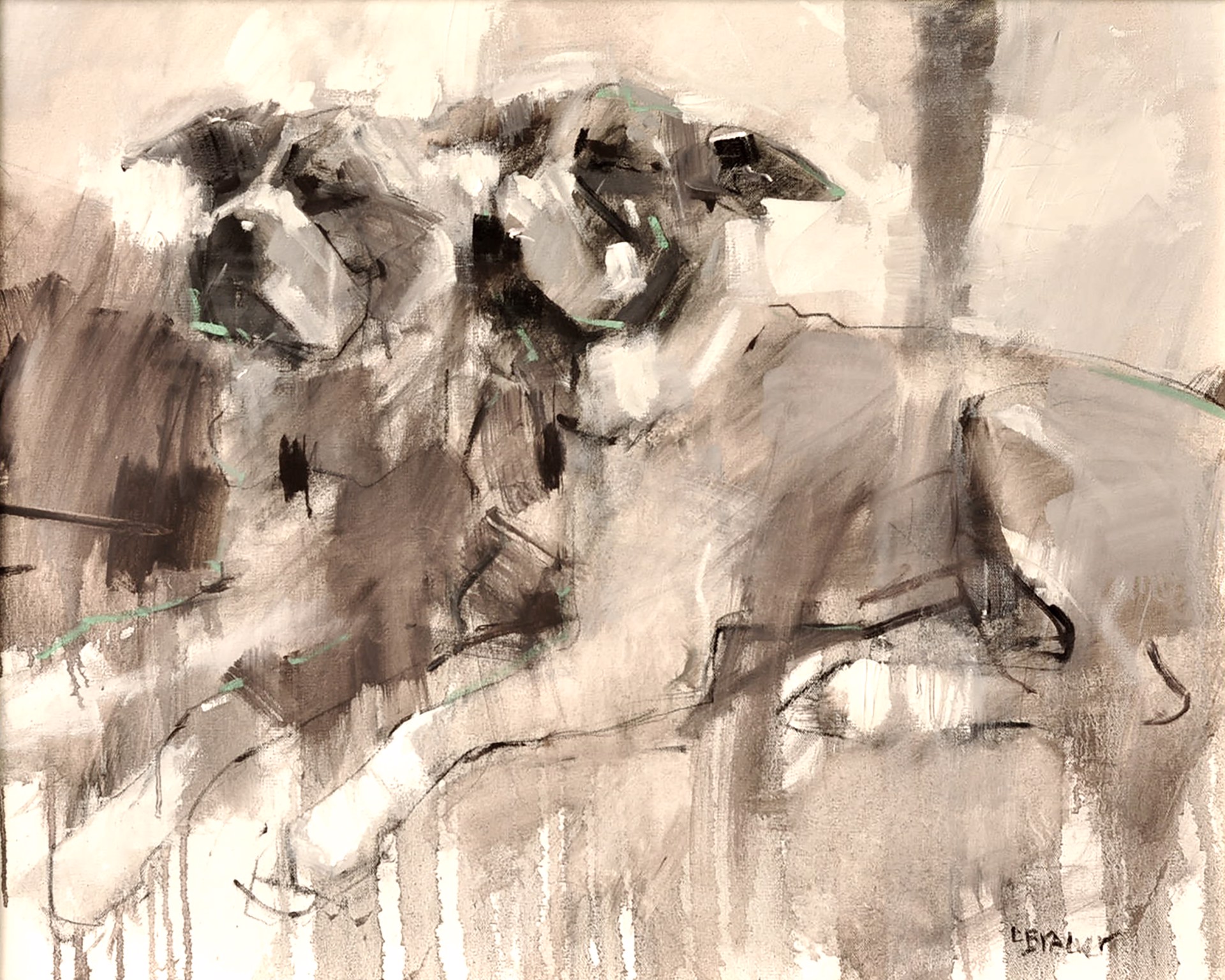 Two Dogs by Lon Brauer