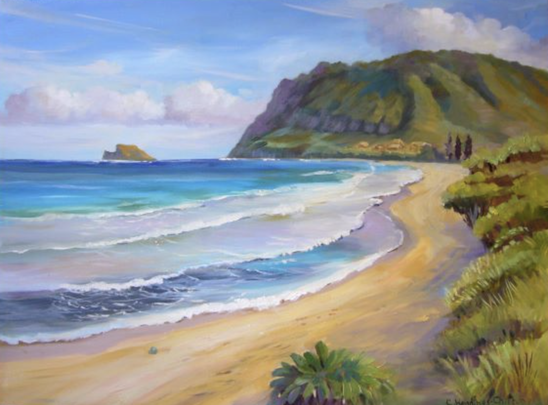 View From 13th Hole Kāneʻohe Base by Connie Hennings-Chilton