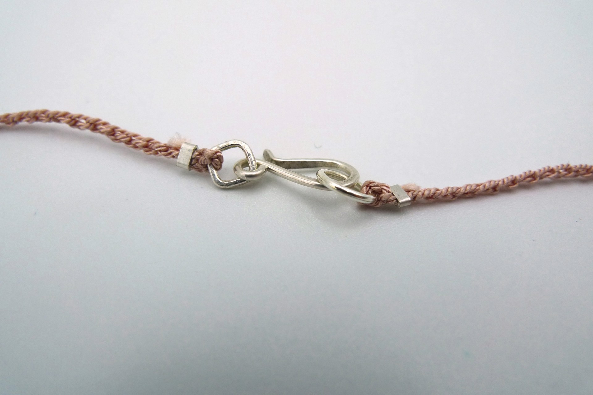 Sterling Silver and Silk Necklace by Erica Schlueter