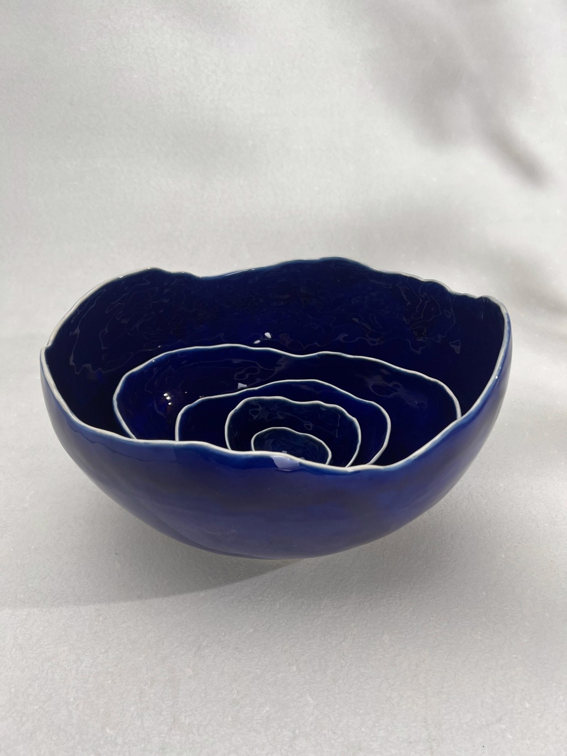 Nesting Bowls Set in Cobalt by Kate Tremel