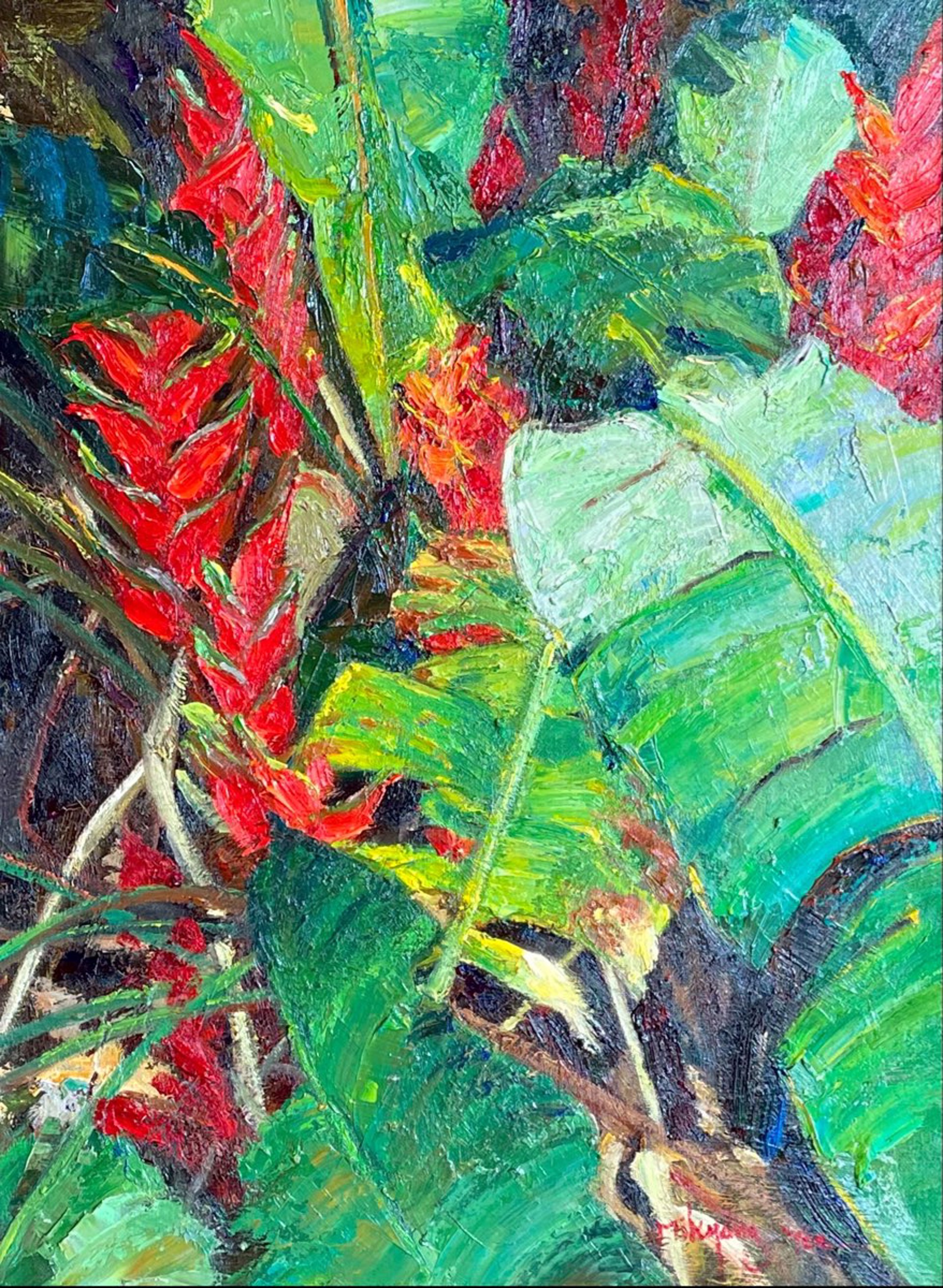 Red Heliconia by Mikyung Yee