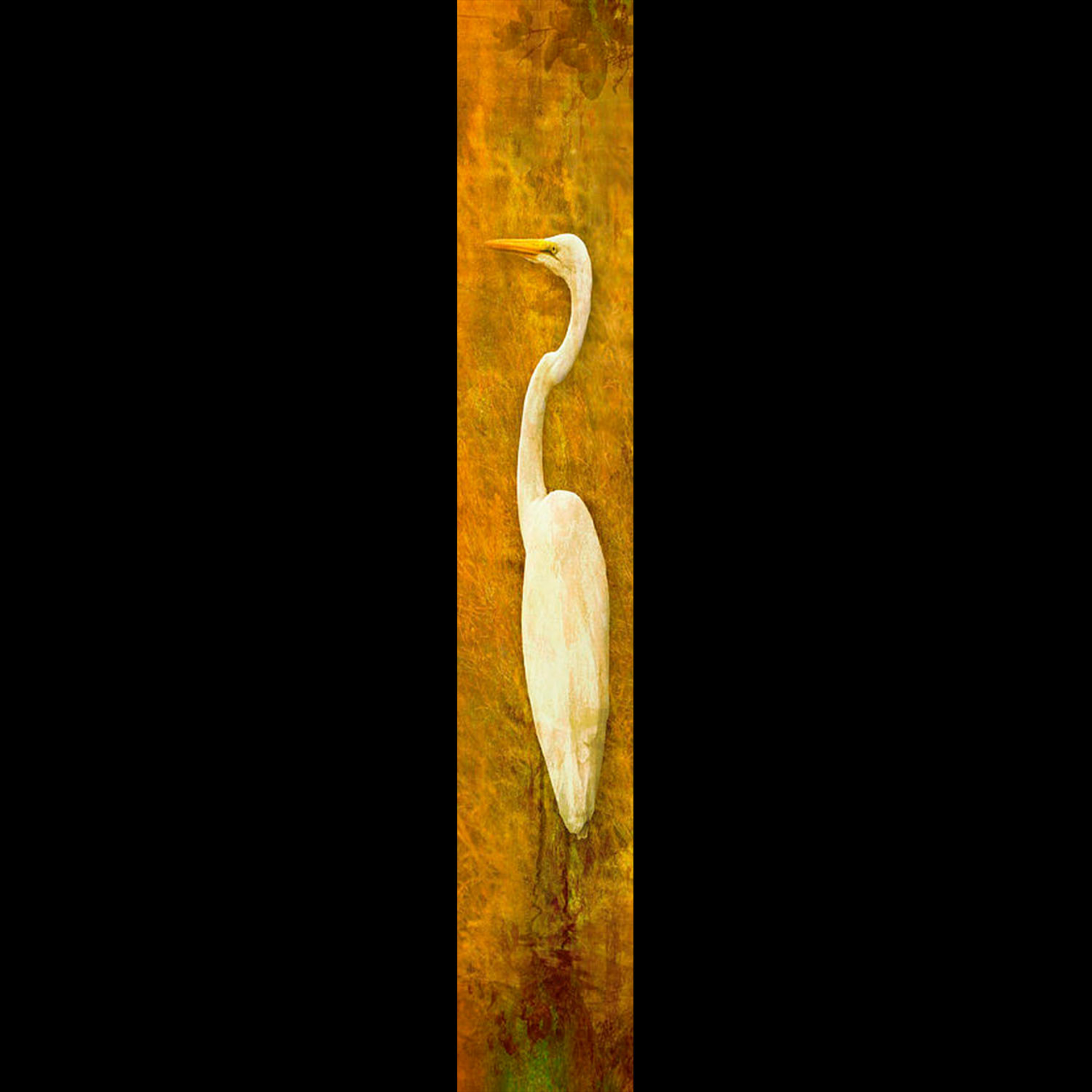 Solo Egret-Yellow w/Gold Frame by Bob Coates