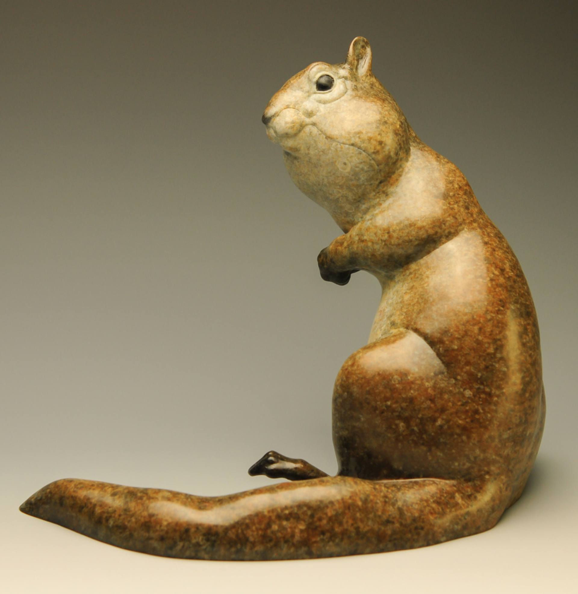 A Contemporary Bronze Of A Squirrel With Big Cheeks By Jeremy Bradshaw At Gallery Wild